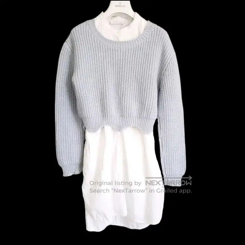 Dior Dior Light Blue Wool Cropped Sweater for Women . Size S / US 4 / IT 40 - 3 Thumbnail