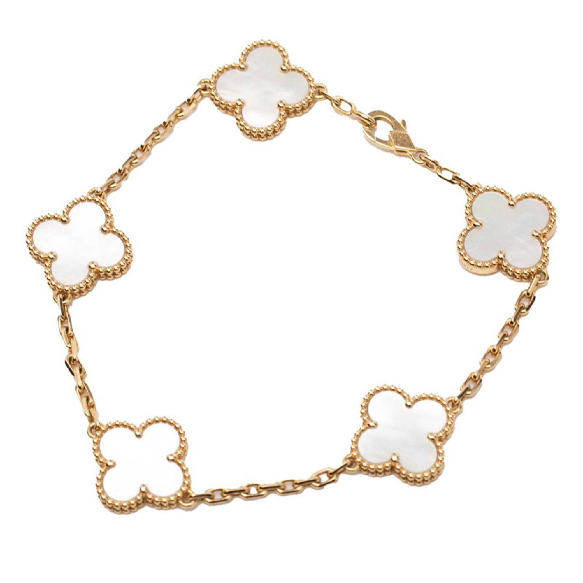 Van Cleef & Arpels Van Cleef & Arpels Vintage Alhambra Bracelet VCARA41800 18KYG Yellow Gold Mother-of-Pearl Women's Size ONE SIZE - 1 Thumbnail