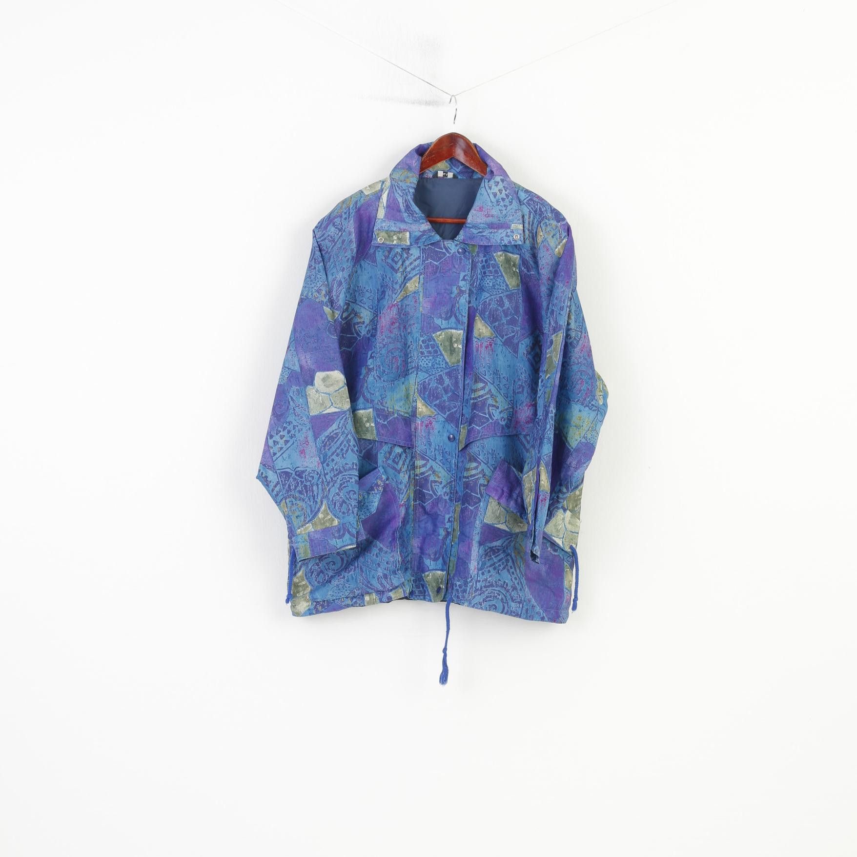 Vintage Vintage Women 44 XL Jacket Blue Retro Abstract Print 11045 Size M / US 6-8 / IT 42-44 - 1 Thumbnail