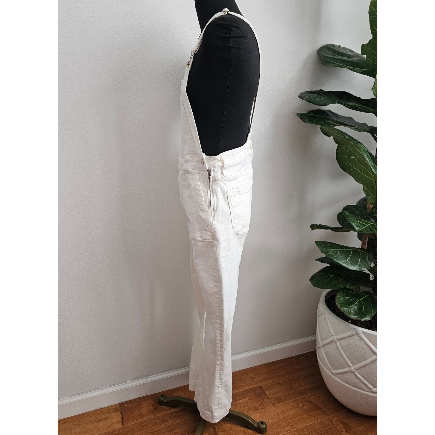 Paige NWT PAIGE Claudine Denim Overall Blank Canvas Ankle Flare 28 Size 28" / US 6 / IT 42 - 5 Thumbnail