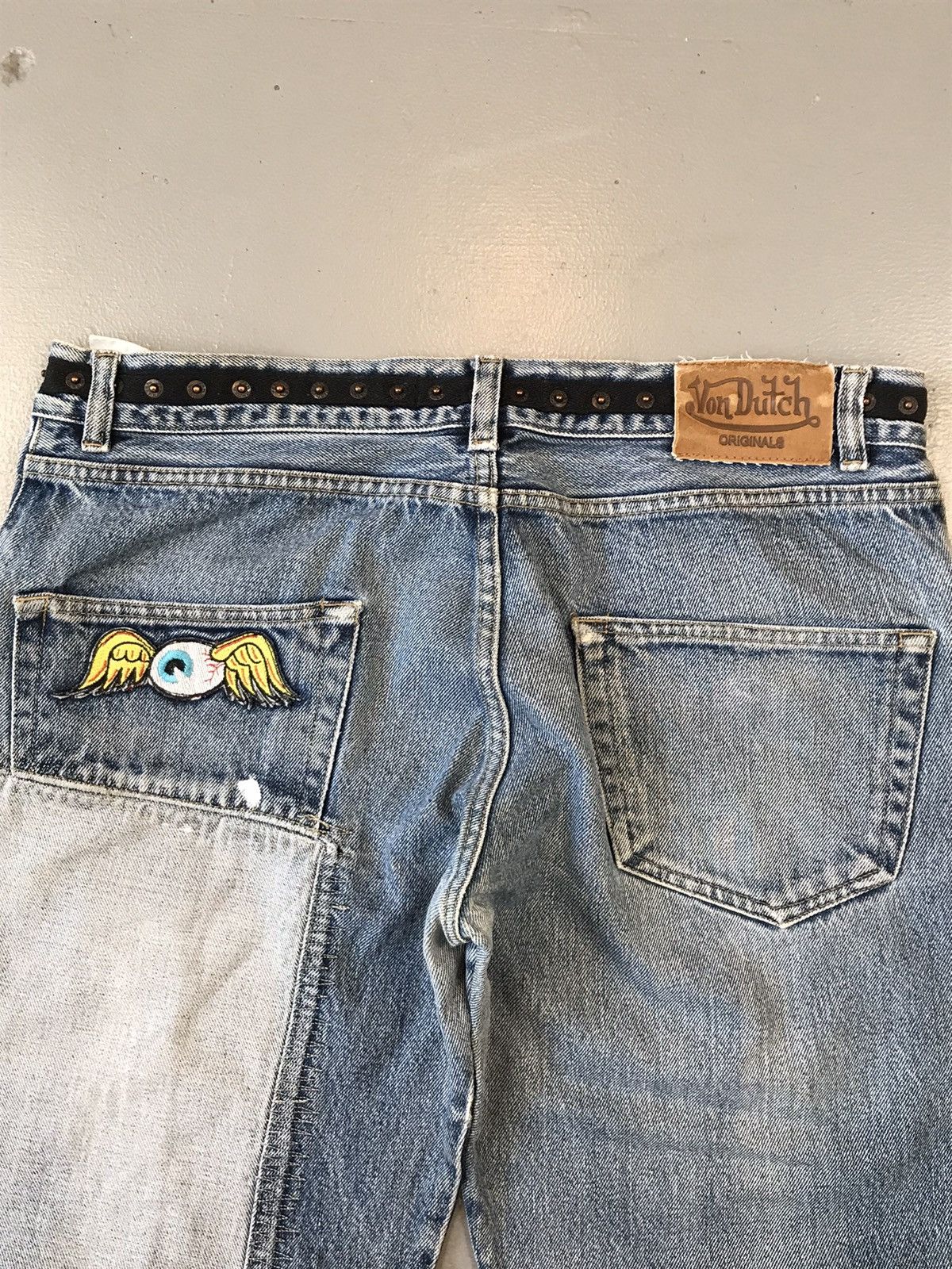Vintage Super rare van Dutch 👀 printed spellout embroidered denim Size US 35 - 14 Thumbnail