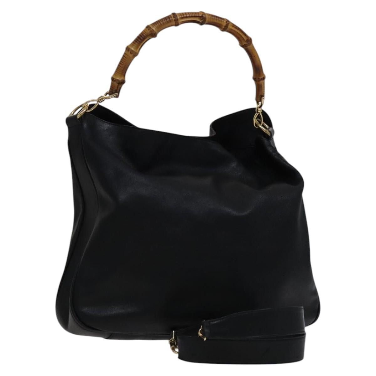 Gucci GUCCI Bamboo Hand Bag Leather Black Size ONE SIZE - 1 Thumbnail