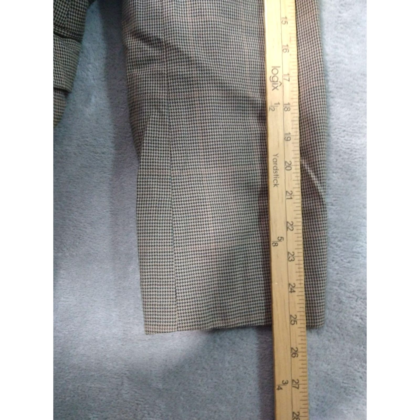 Brooks Brothers Brooks Brothers Blazer Mens 44R Brown Houndstooth Plaid 2 Button Wool Tweed Notch Lapel Single-Breasted Size 44R - 5 Thumbnail