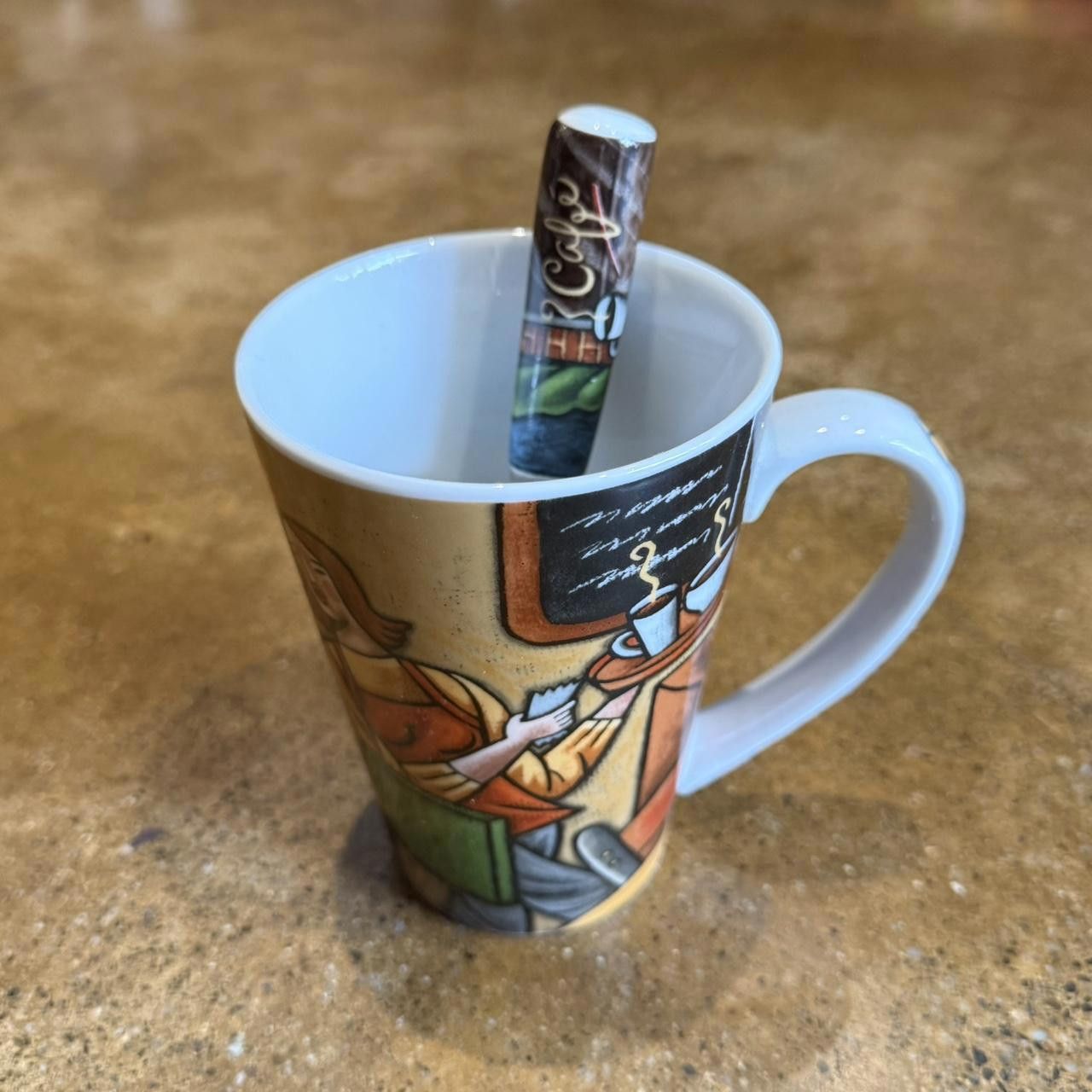Designer Ceramic Mug and Spoon Set Size ONE SIZE - 2 Thumbnail