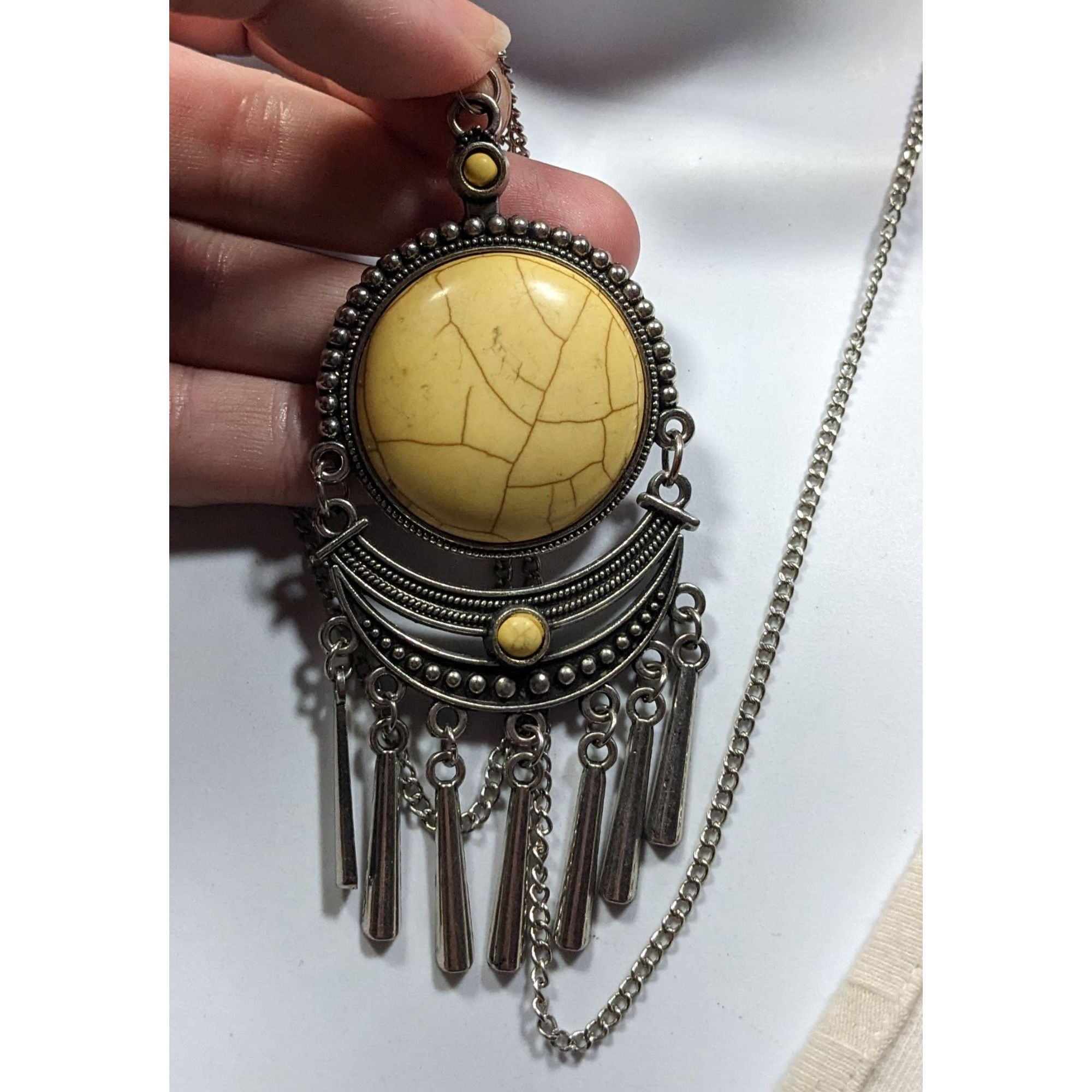 Other Paparazzi Bohemian Yellow And Silver Tone Pendant Necklace Size ONE SIZE - 7 Thumbnail