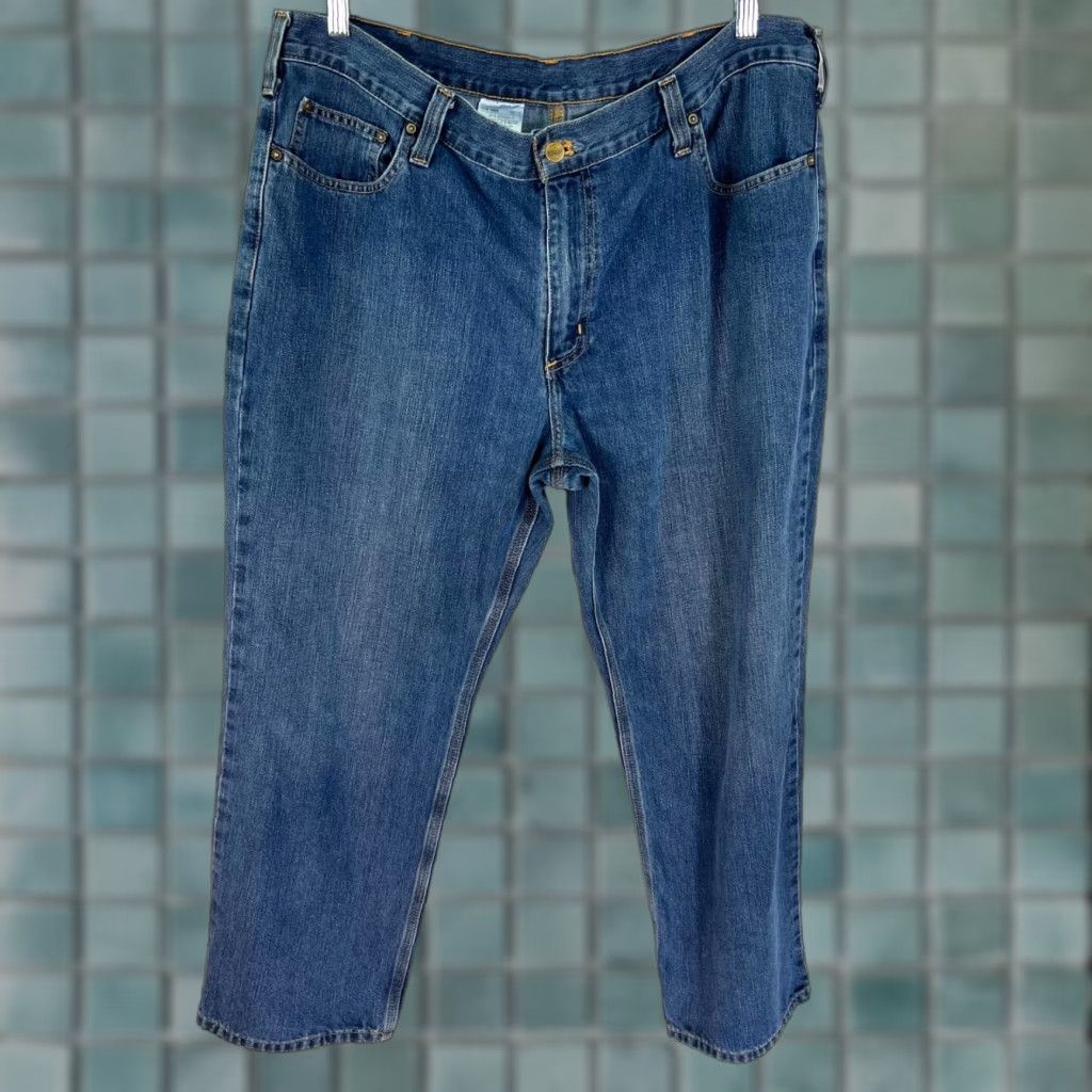 Carhartt Carhartt Jeans Mens 40 Blue Denim Relaxed Fit Straight 40X28 40x28 MS Regular Men Size US 40 / EU 56 - 1 Thumbnail