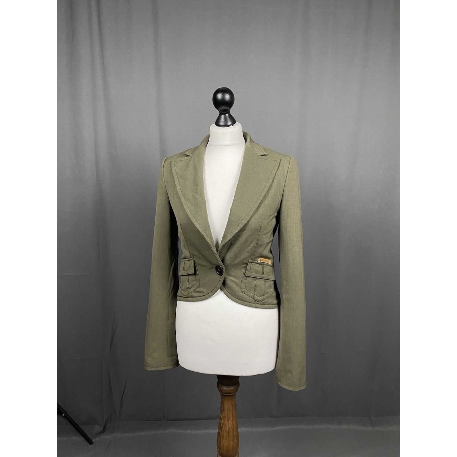Moschino Moschino Vintage Women's Green Blazer 1-Button Sportcoat Jac Size M / US 6-8 / IT 42-44 - 2 Thumbnail