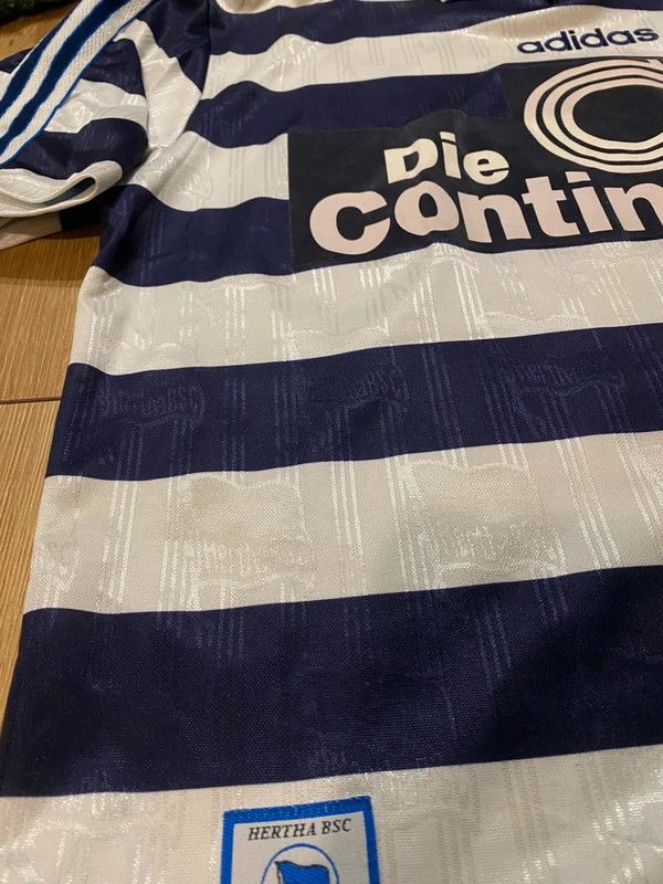 Adidas Hertha BSC 1997-98 Home Shirt XL Adidas Vintage Blue White Size US XL / EU 56 / 4 - 5 Thumbnail