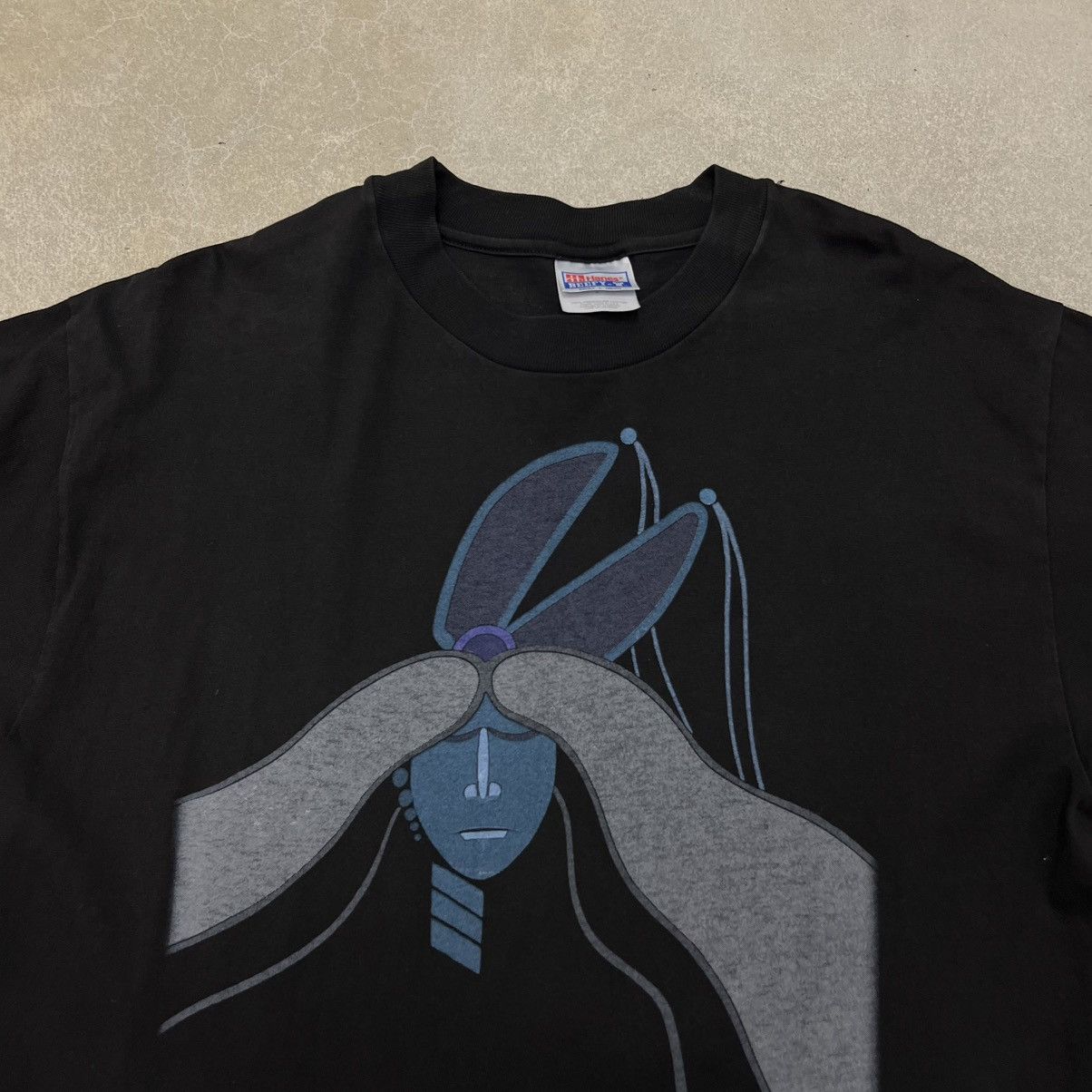 Vintage Vintage 90s Black Abstract Art Tee Size US L / EU 52-54 / 3 - 5 Thumbnail