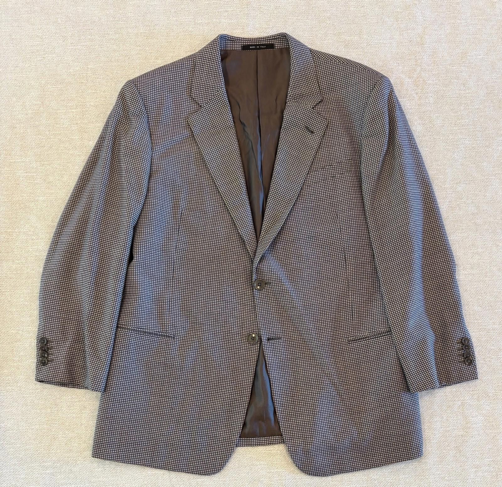 Armani Collezioni Armani Sport Coat 46R Houndstooth 100% Wool Made in Italy Size 46R - 1 Thumbnail