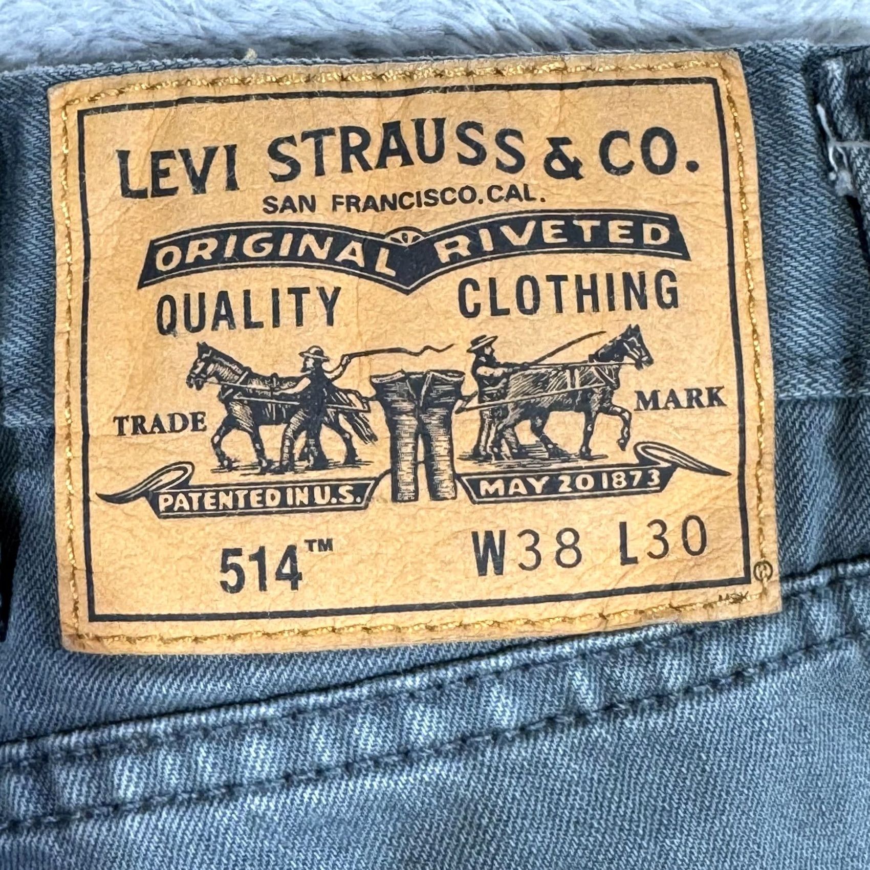 Levi's VINTAGE Levis 514 Jeans Mens 38x30 Gray Green Denim Straight Leg Mid Rise 100% Cotton Size US 38 / EU 54 - 3 Thumbnail