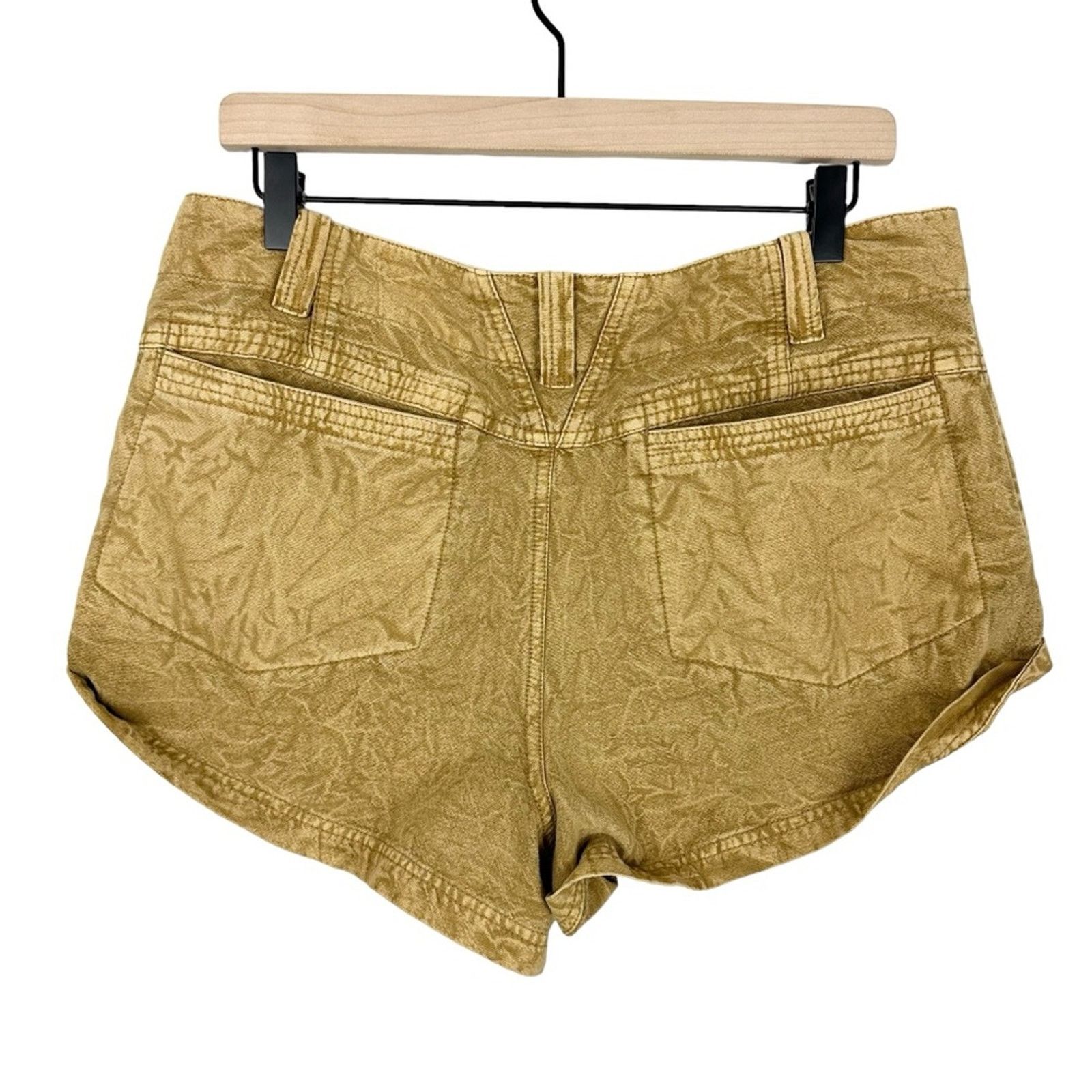 Free People NEW Free People Tan Linen Blend Vintage Wash Shorts Size 10 Size 32" / US 10 / IT 46 - 2 Thumbnail