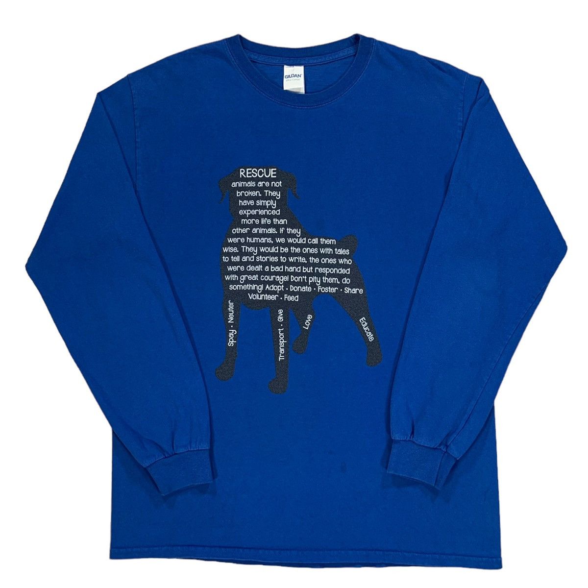 Gildan Rescue Dog Animal Blue Black Project Freedom Ride Shirt Size US M / EU 48-50 / 2 - 1 Thumbnail