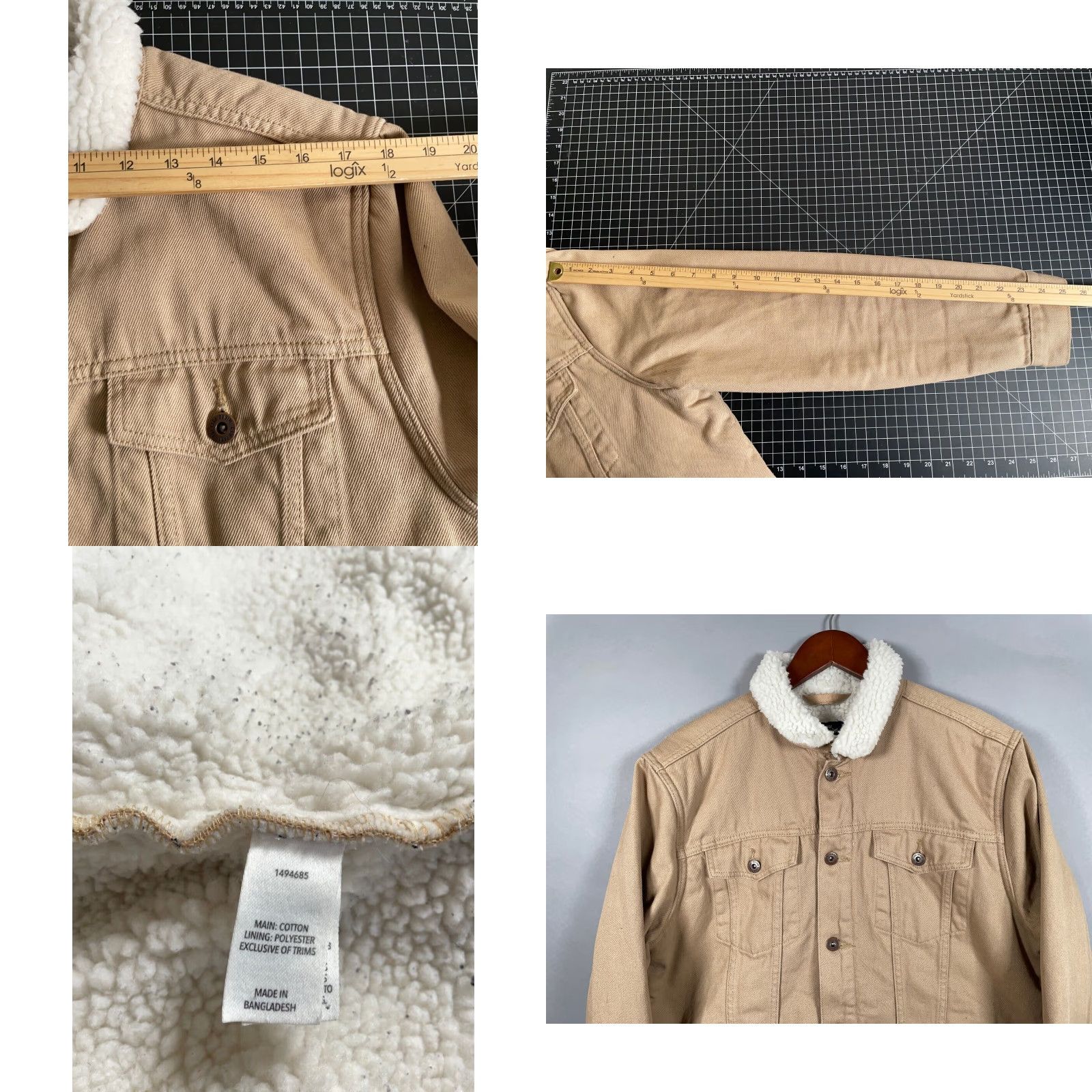 Denime Grunge Corduroy Jacket The 1964 Denim Company L Original Large Beige Bomber Jacket Mens XL (measures more like Large) Size US L / EU 52-54 / 3 - 8 Thumbnail