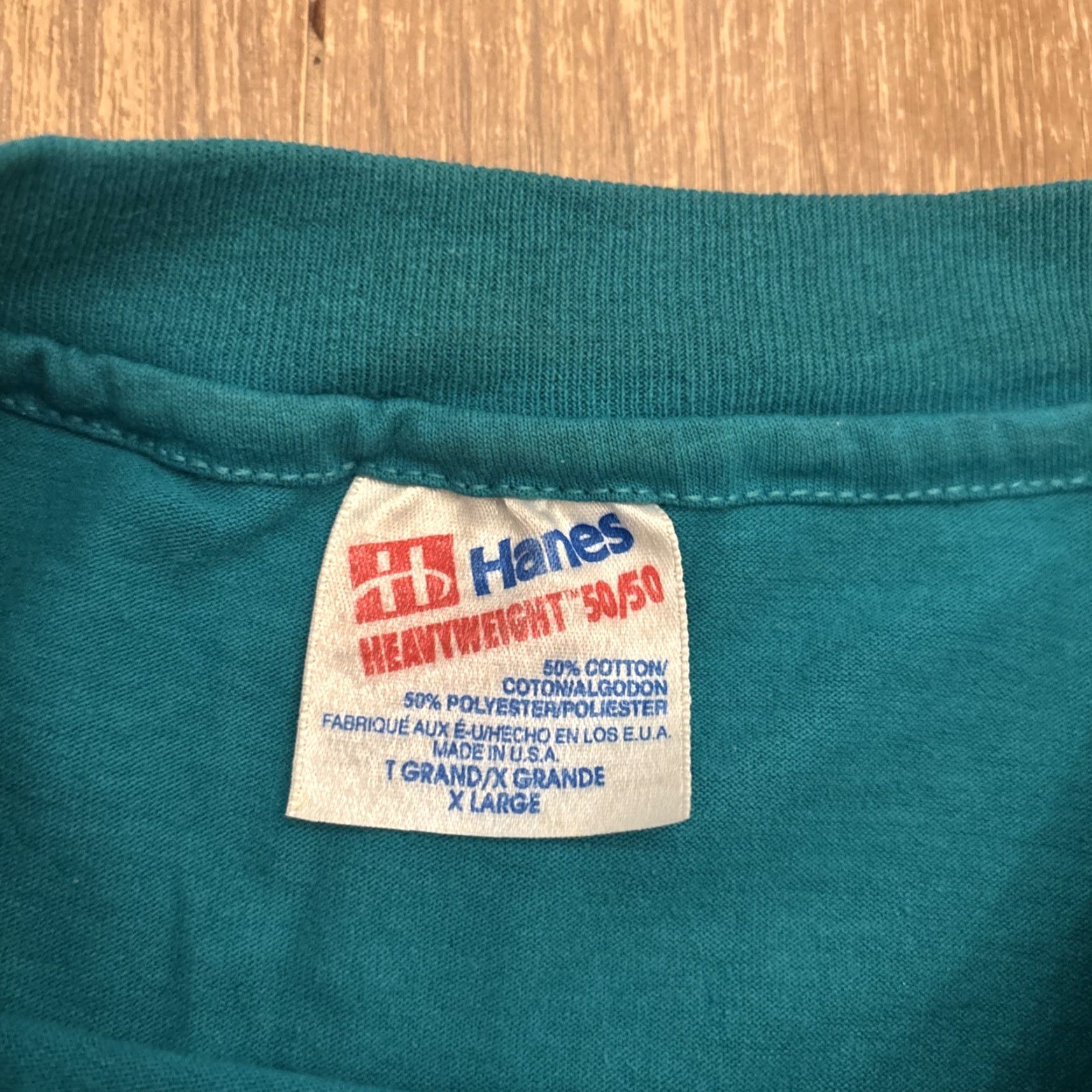 Hanes VINTAGE Goose Pond Scout Reservation T-Shirt XL Teal Hanes Crew Neck BSA Single Stitch Mens Size US XL / EU 56 / 4 - 3 Thumbnail