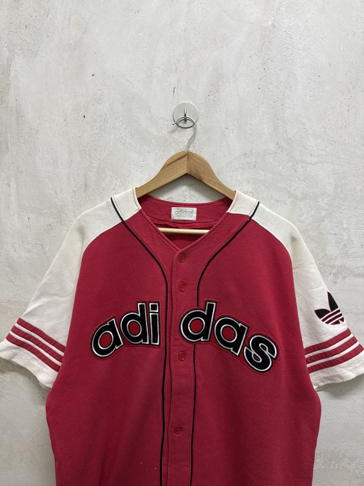 Adidas Vintage 90s Adidas Short Sleeve Distressed Sweatshirt Size US L / EU 52-54 / 3 - 2 Thumbnail