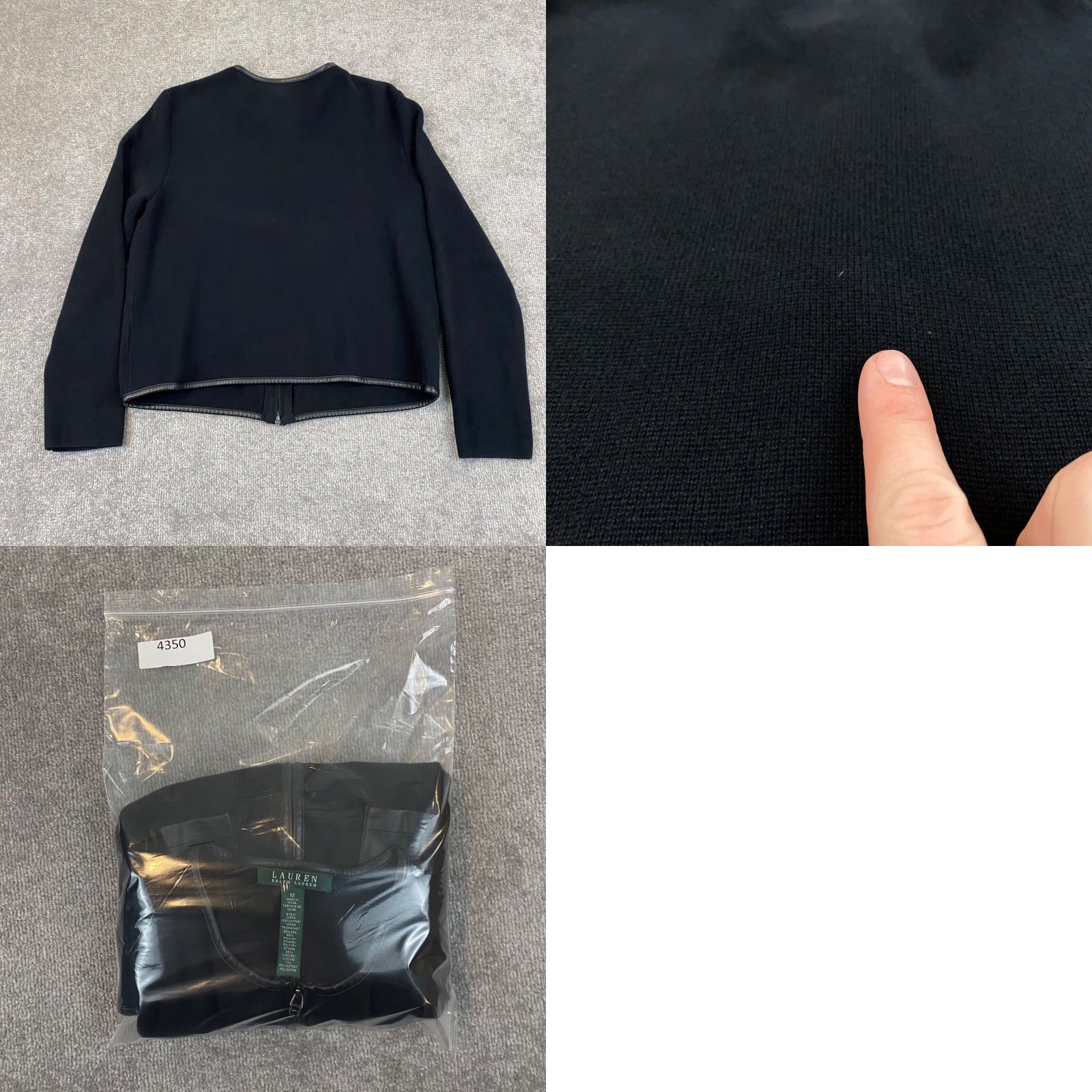 Ralph Lauren Lauren Ralph Lauren Top Women Medium Black Viscose Blend Full Zip Sweater Jacket Size M / US 6-8 / IT 42-44 - 8 Thumbnail