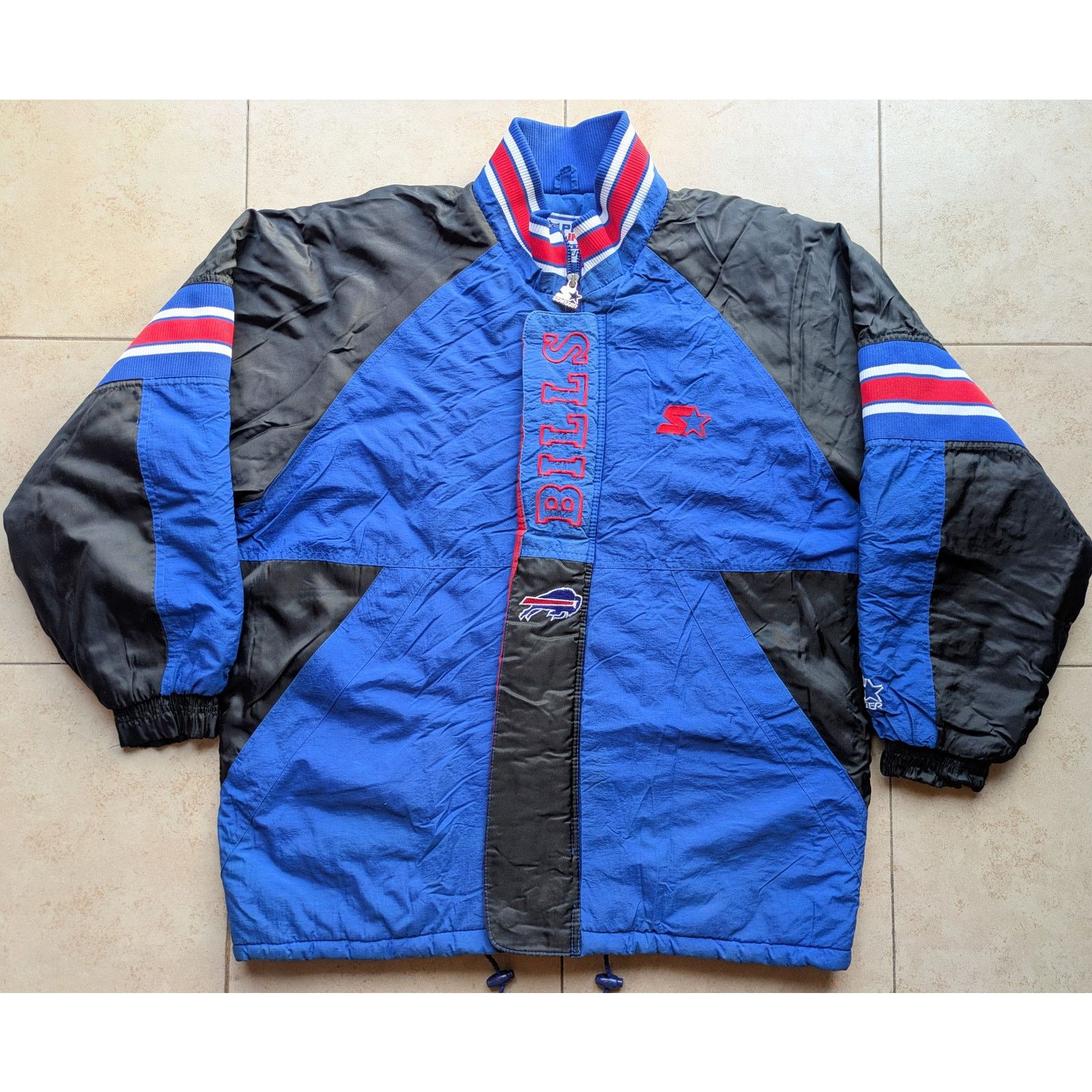 NFL × Starter Buffalo Bills 90s STARTER puffer Trench black blue vintage Size US L / EU 52-54 / 3 - 2 Thumbnail