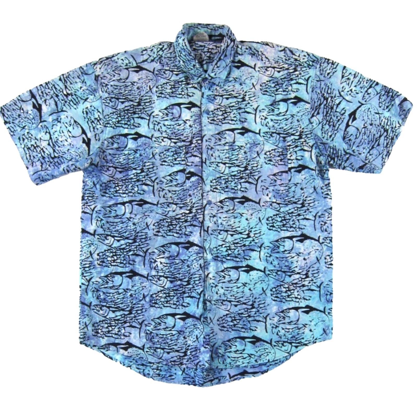 Vintage VINTAGE Rum Reggae Blue Fish Cotton Button Up Short Sleeve Hawaiian Shirt Men L Size US L / EU 52-54 / 3 - 2 Thumbnail