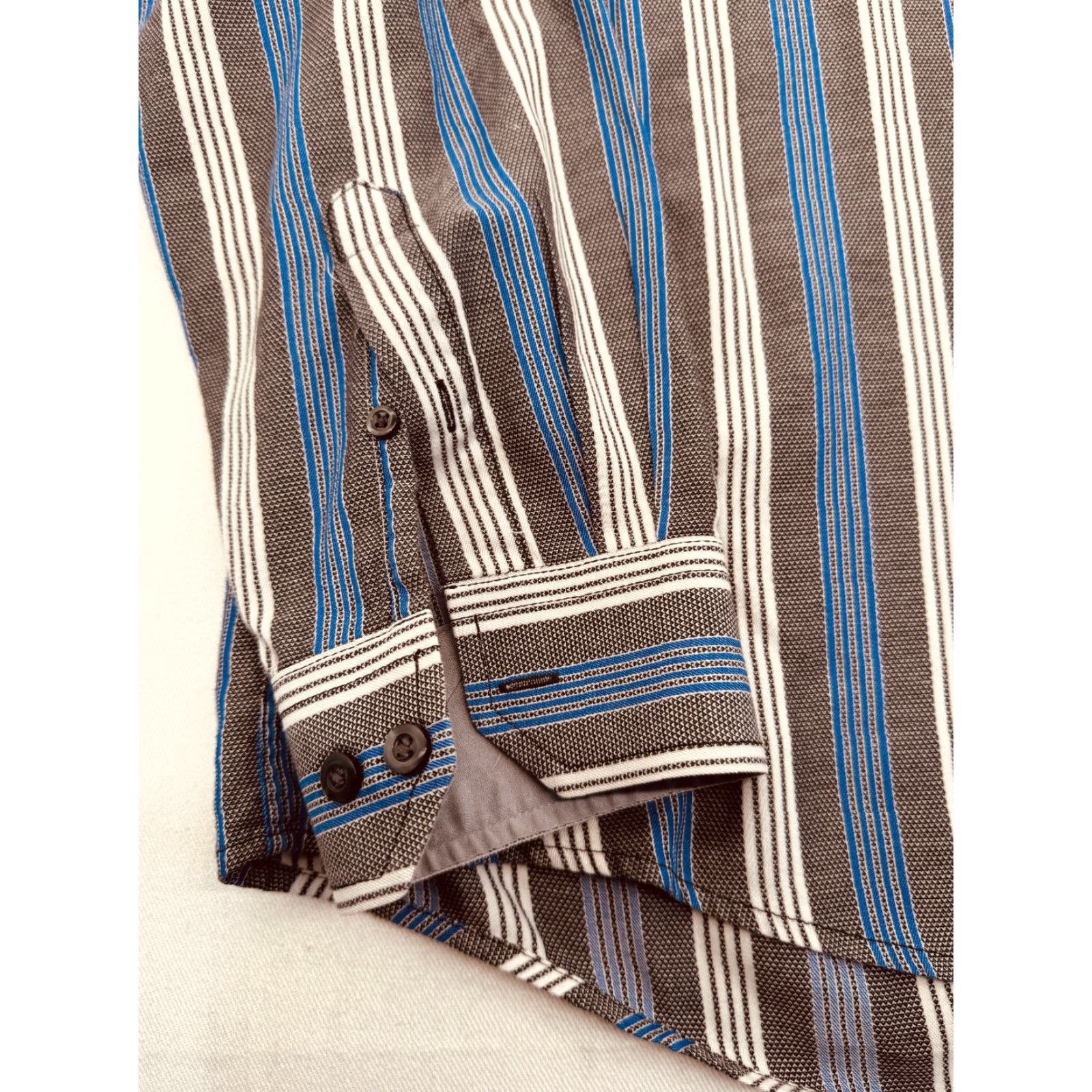 Tasso Elba Tasso Elba Shirt Mens XL Long Sleeve Button-Up Cotton Striped 100% Cotton Multicolor Modern Classic Size US XL / EU 56 / 4 - 4 Thumbnail