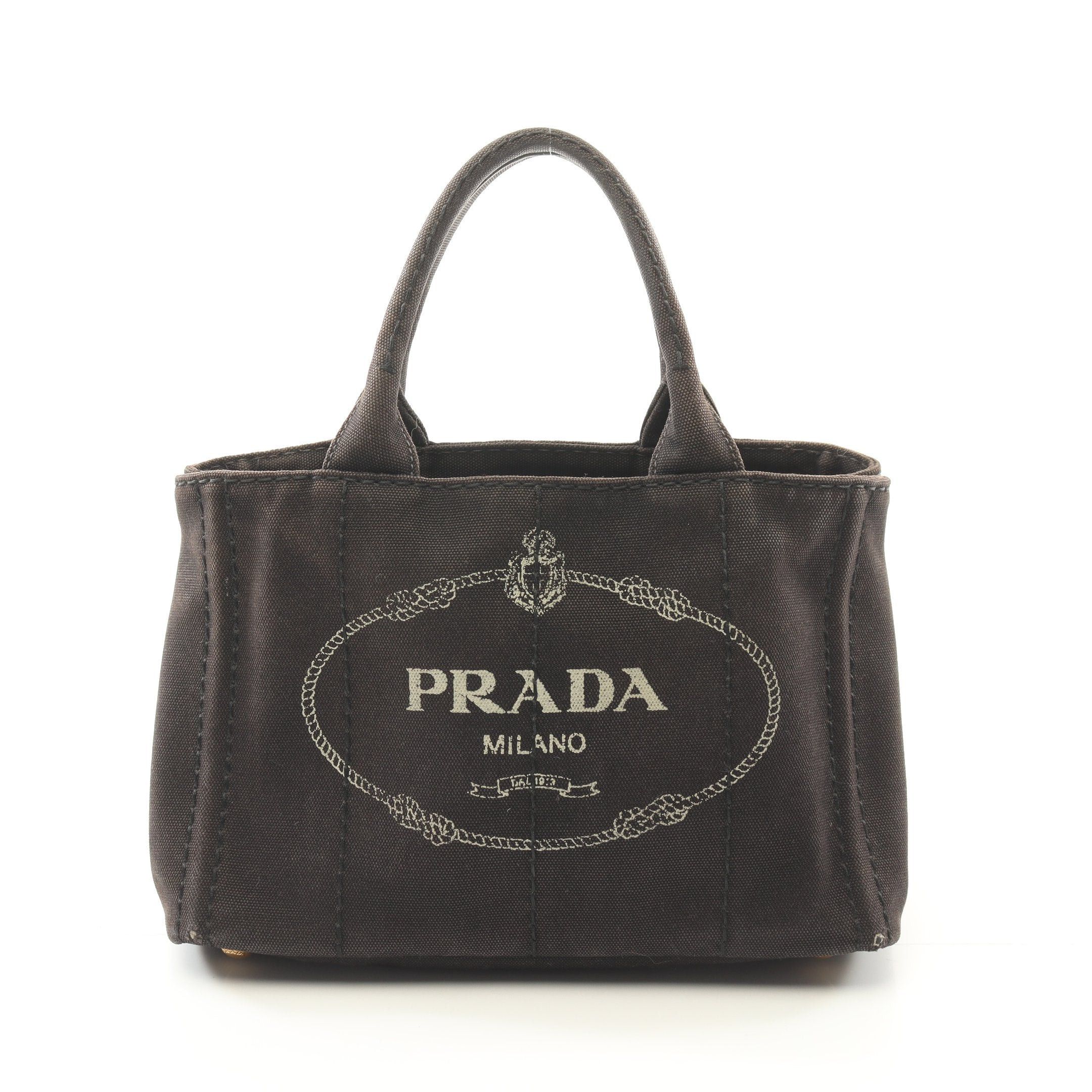 Prada Prada Canapa Kanapa Handbag Tote Bag Canvas Black Size ONE SIZE - 1 Thumbnail