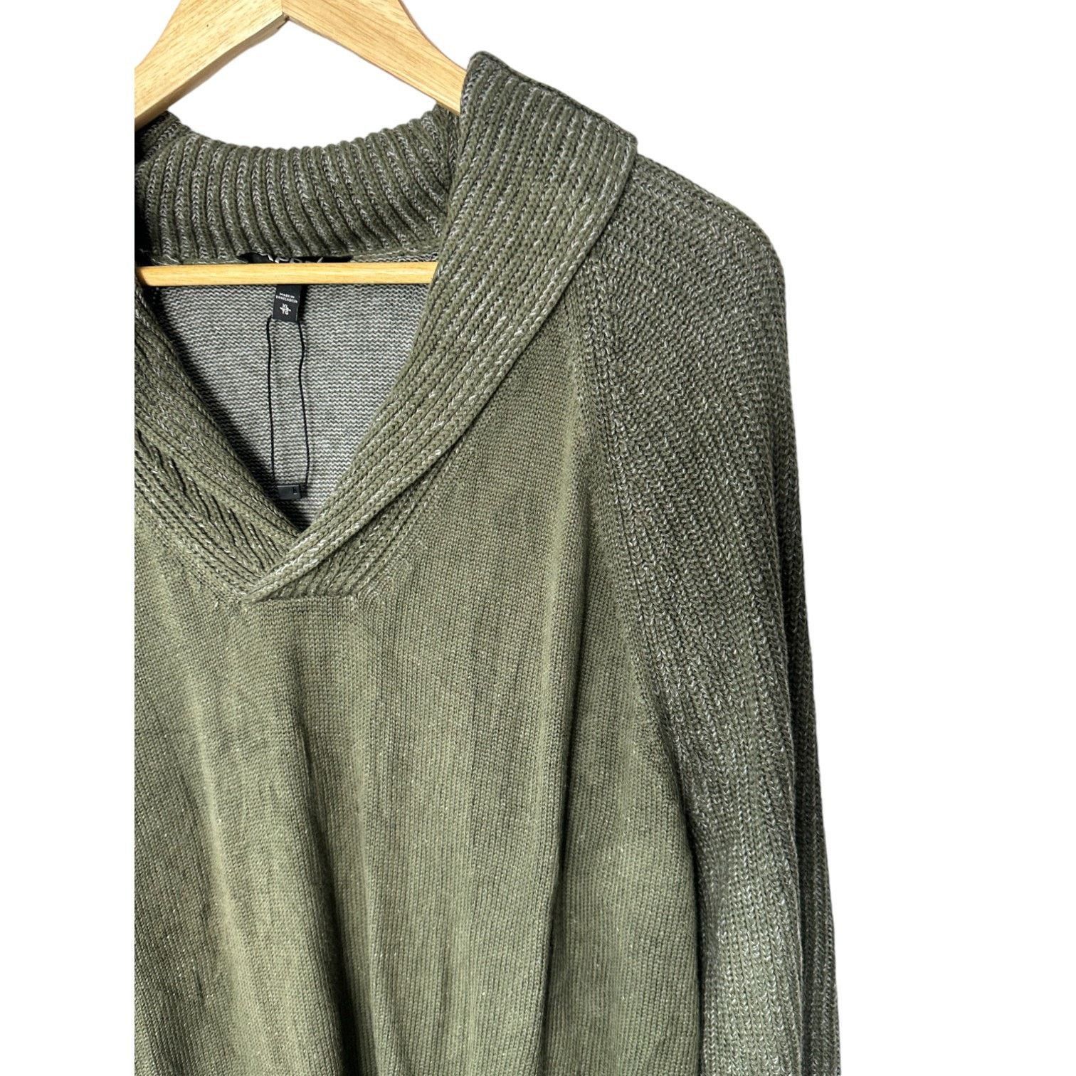 Express Express Olive Green V-Neck Knit Long Sleeve Sweater Men's XL Size US XL / EU 56 / 4 - 4 Thumbnail