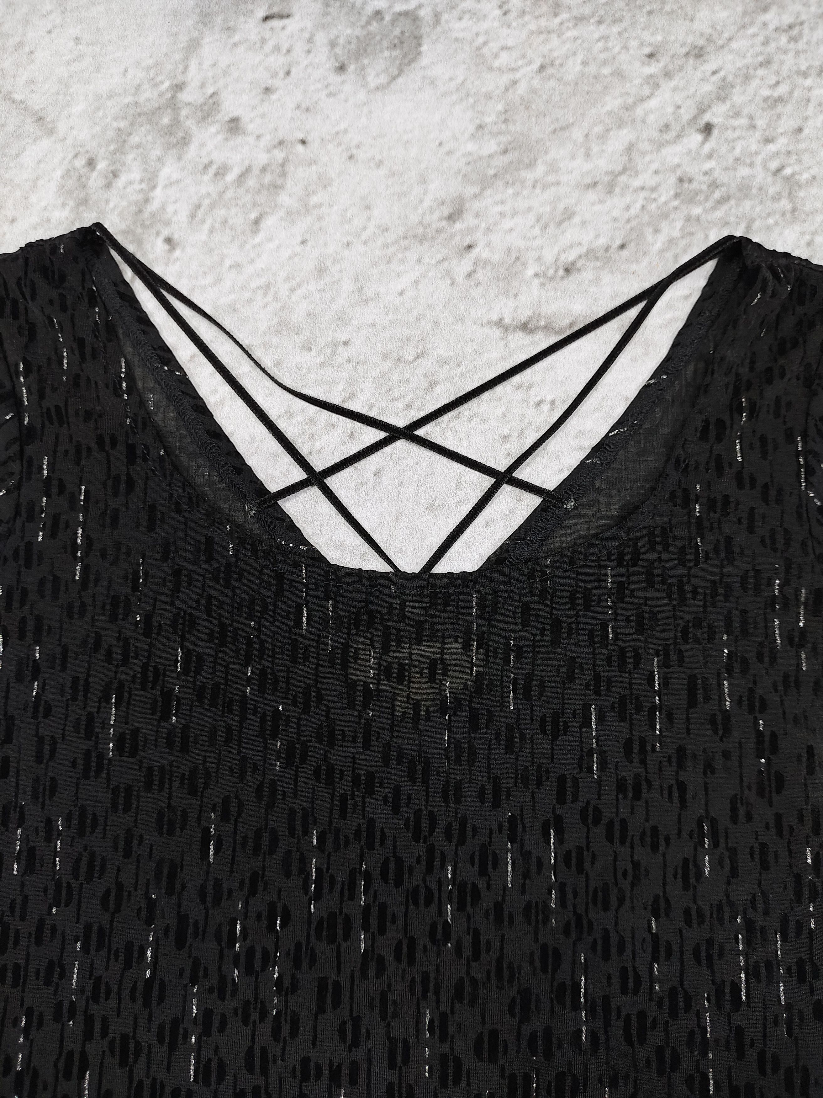 Michel Klein 2000s Michel Klein-Gothic Textured Abstract Dash Pattern Top Size M / US 6-8 / IT 42-44 - 7 Thumbnail