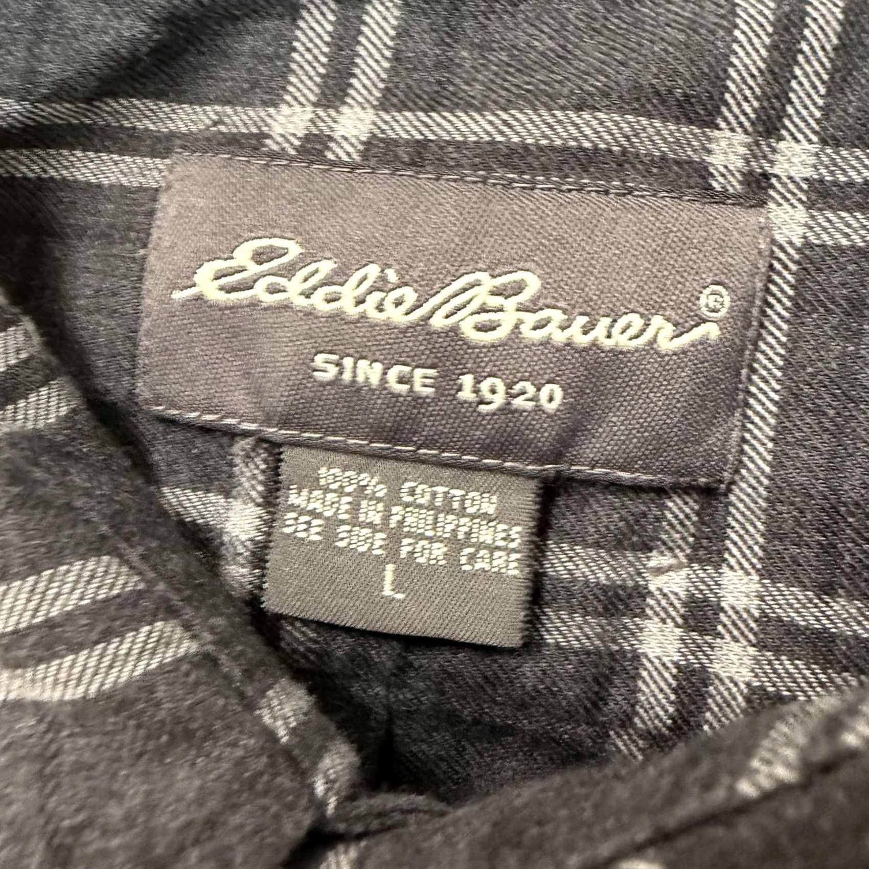 Eddie Bauer Eddie Bauer Shirt Mens Large Gray Plaid Flannel Long Sleeve Button Up Casual Size US L / EU 52-54 / 3 - 2 Thumbnail