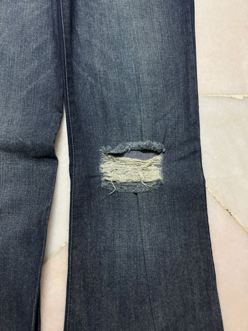 Tornado Mart VINTAGE 2000s REUNION REWASH DISTRESSED RIPPED BELL BOTTOM Size US 27 - 6 Thumbnail