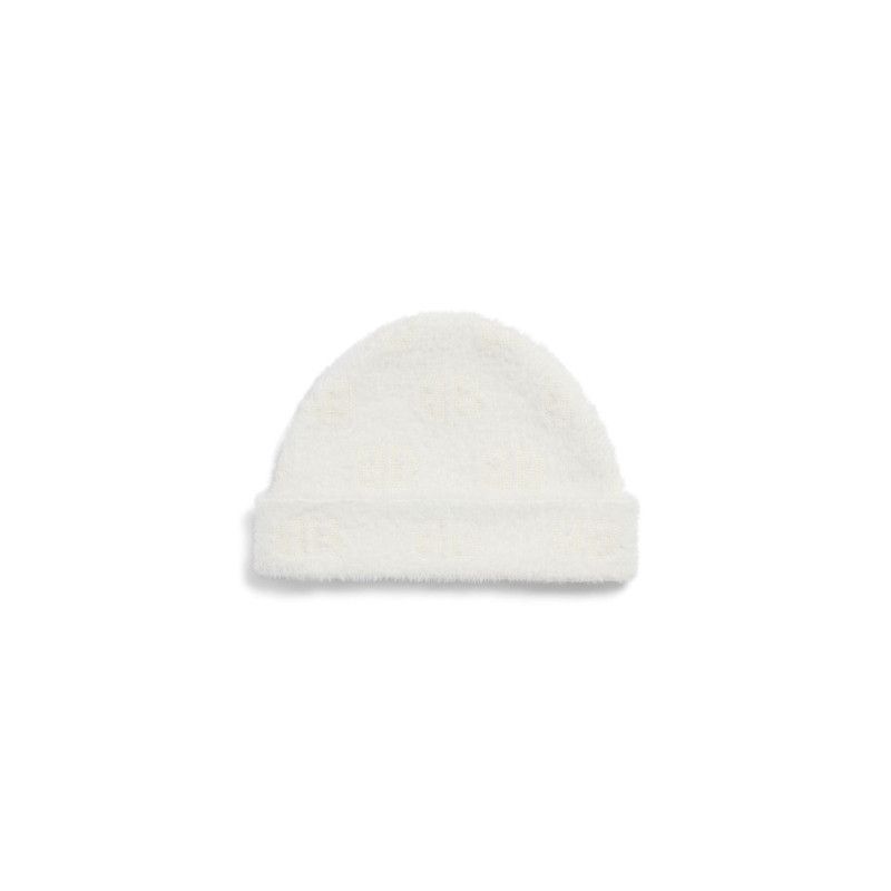 Balenciaga o1w1db10126 Size: OS / Furry Beanie Hat / Cap in White Size ONE SIZE - 1 Thumbnail