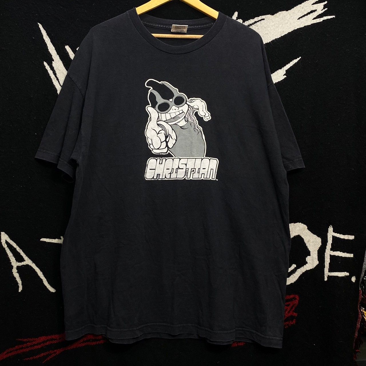 image of Christian Vintage 2002 Wwf Wrestling Shirt in Black, Men's (Size 2XL)