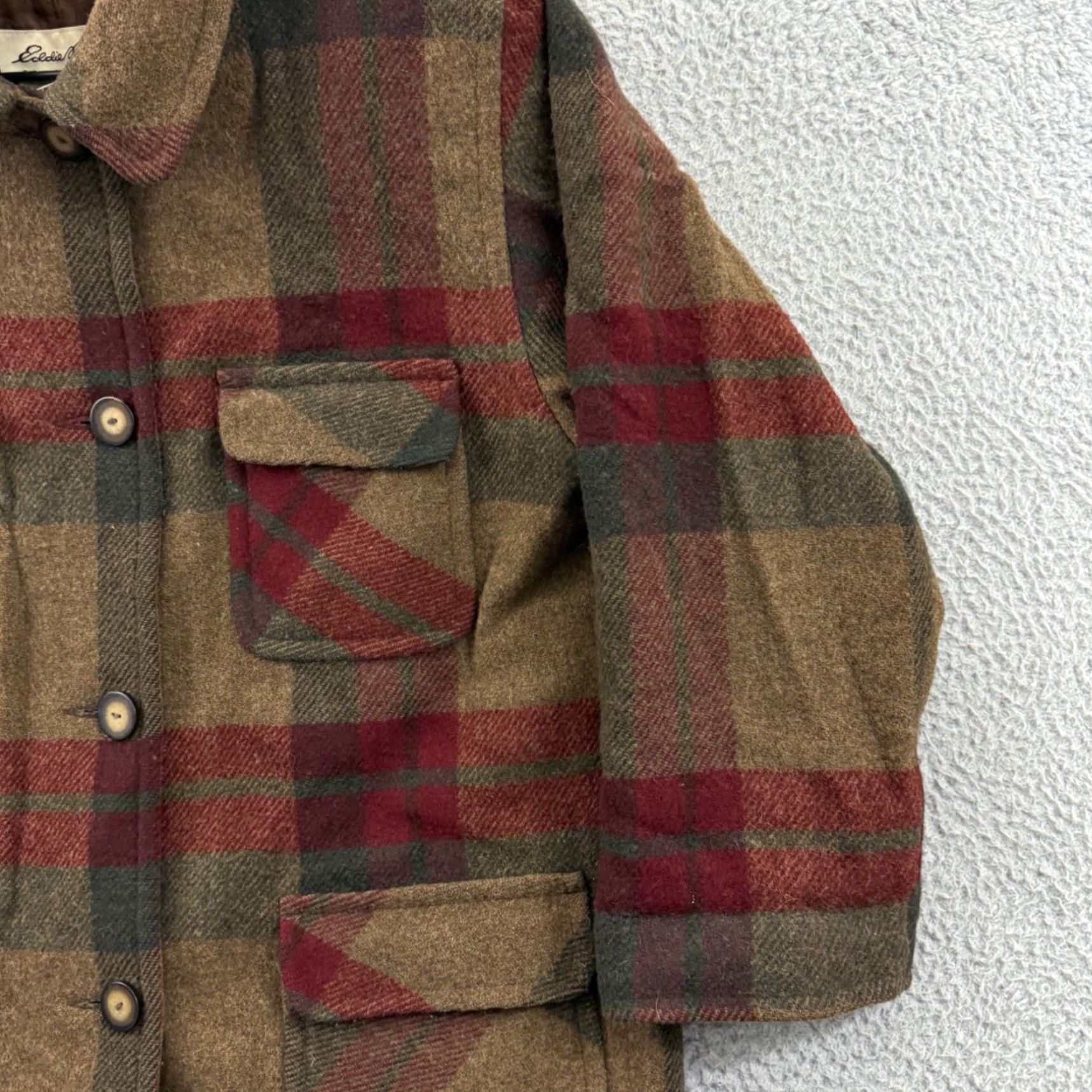 Eddie Bauer VINTAGE Eddie Bauer Jacket Womens Large Brown Wool Plaid Button Barn Chore Coat Size L / US 10 / IT 46 - 5 Thumbnail