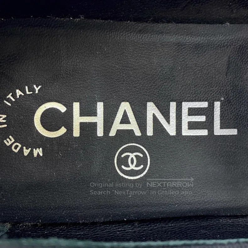 Chanel Chanel Black logo woven tweed casual single shoes Size US 7 / IT 37 - 7 Thumbnail