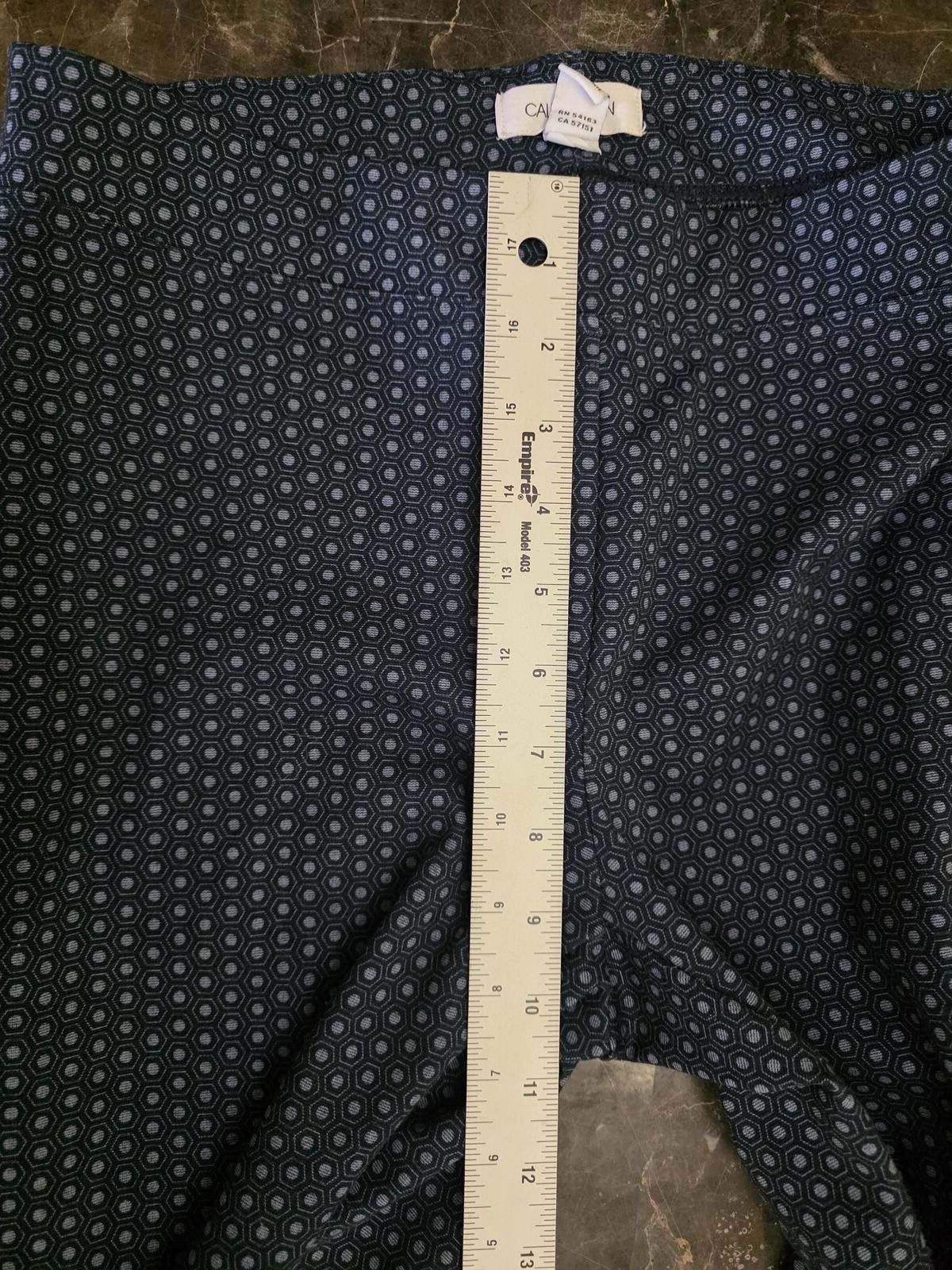 Calvin Klein Calvin Klein Navy Patterned Straight Leg Pants Size Small Size 28" / US 6 / IT 42 - 8 Thumbnail