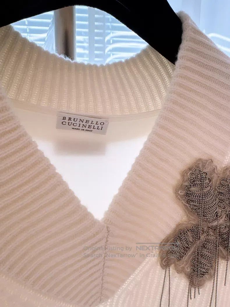 Brunello Cucinelli Brunello Cucinelli White Cashmere Knit Dress Size XXS / US 00 / IT 34 - 4 Thumbnail