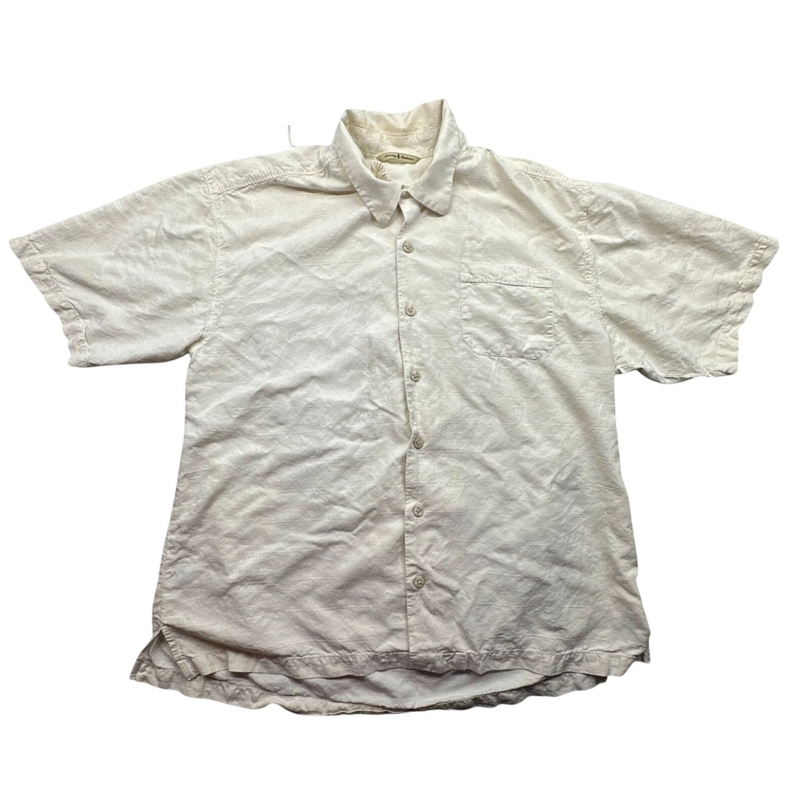Tommy Bahama Tommy Bahama Hawaiian Silk Shirt XL Woven Pattern Button Up Size US XL / EU 56 / 4 - 1 Thumbnail