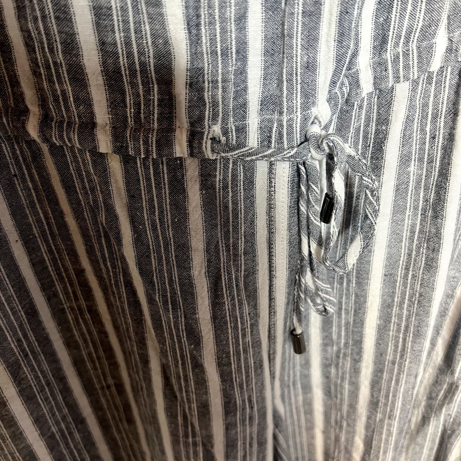 Rails Rails Brooklyn Porto Blue Grey Stripe Linen Blend Jumpsuit M Size 30" / US 8 / IT 44 - 3 Thumbnail