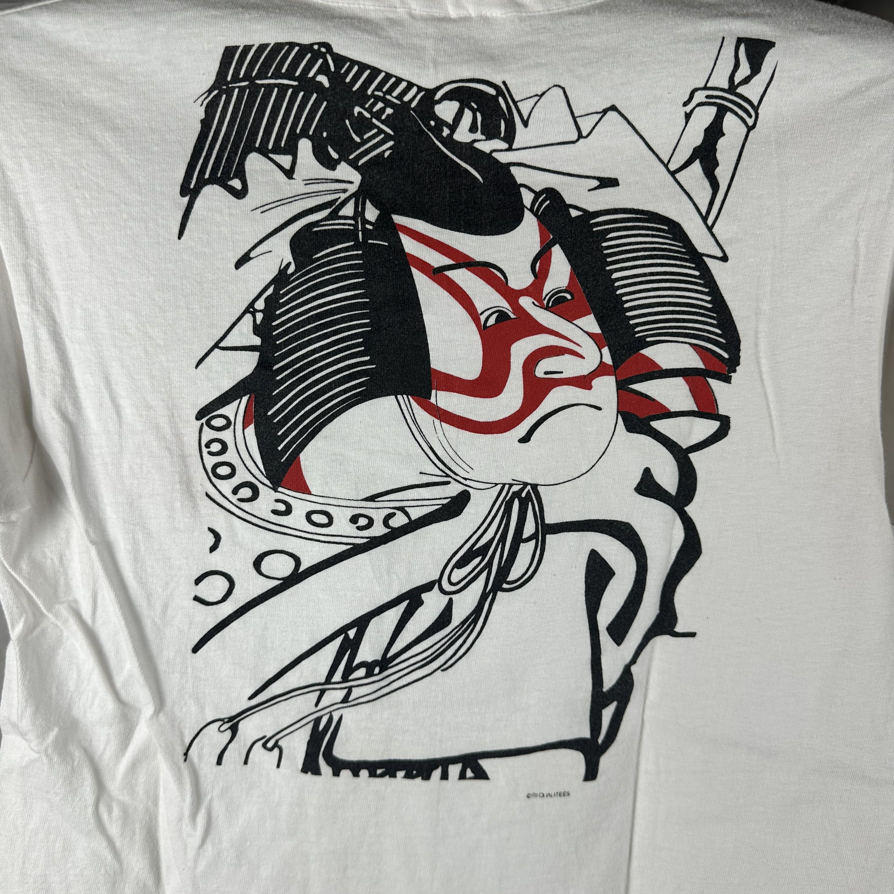 Vintage ​​​​1990 Kabuki Japanese Warrior Kanji Graphic T-shirt Size US S / EU 44-46 / 1 - 4 Thumbnail