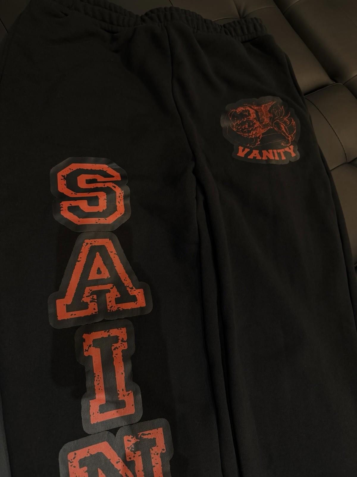 Saint Vanity Size XXL- Saint Vanity Varsity Sweatpants Black Red NEW 2025 Size US 40 / EU 56 - 6 Thumbnail