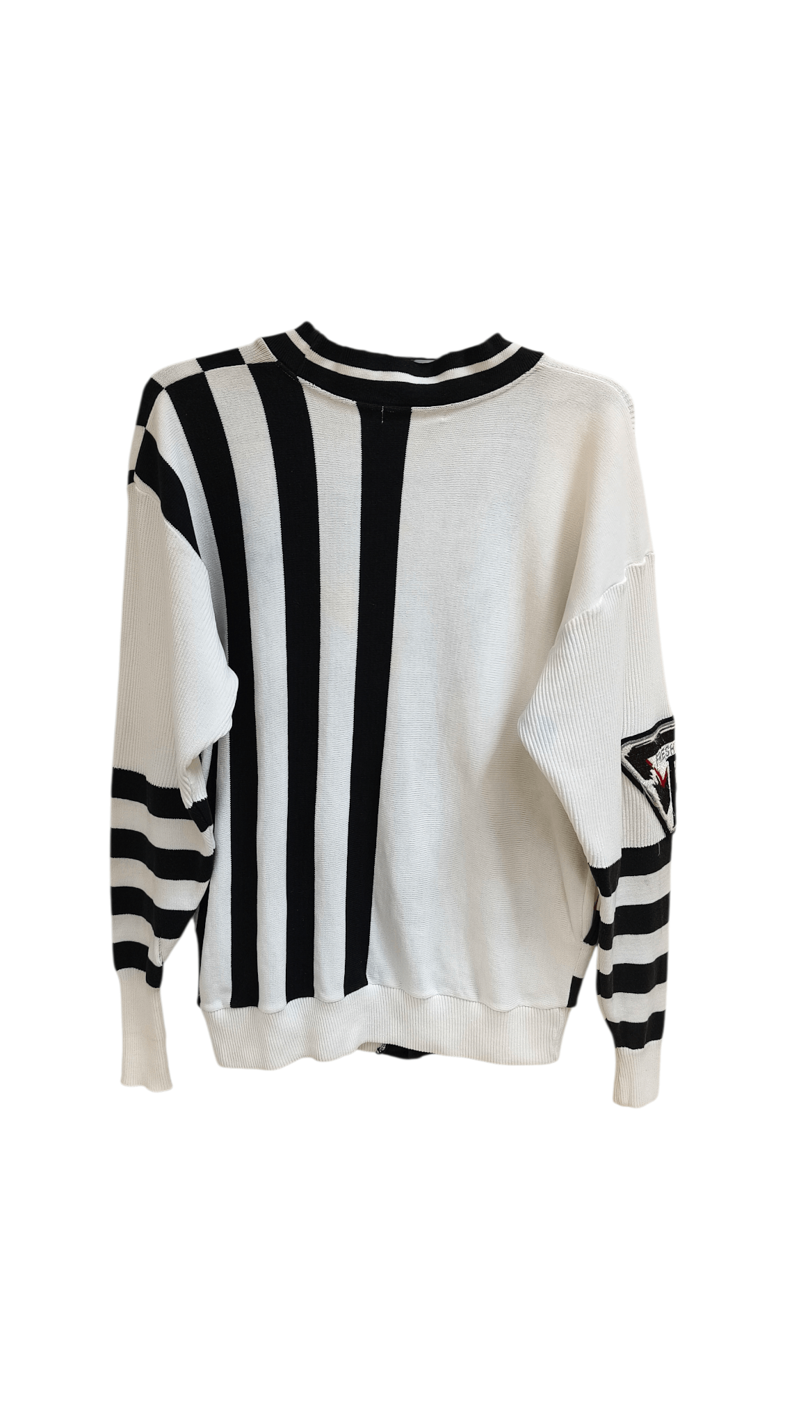 Kansai Yamamoto Vintage Kansai Yamamoto O2 Asymmetric Striped Cardigan Japan Size US M / EU 48-50 / 2 - 2 Thumbnail