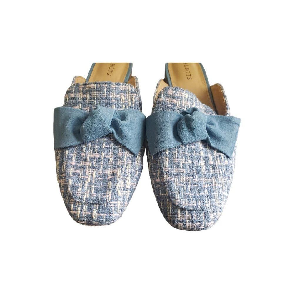 Designer SH132 Talbots STELLA WOVEN TWEED MULES 9.5 Size US 9.5 / IT 39.5 - 3 Thumbnail
