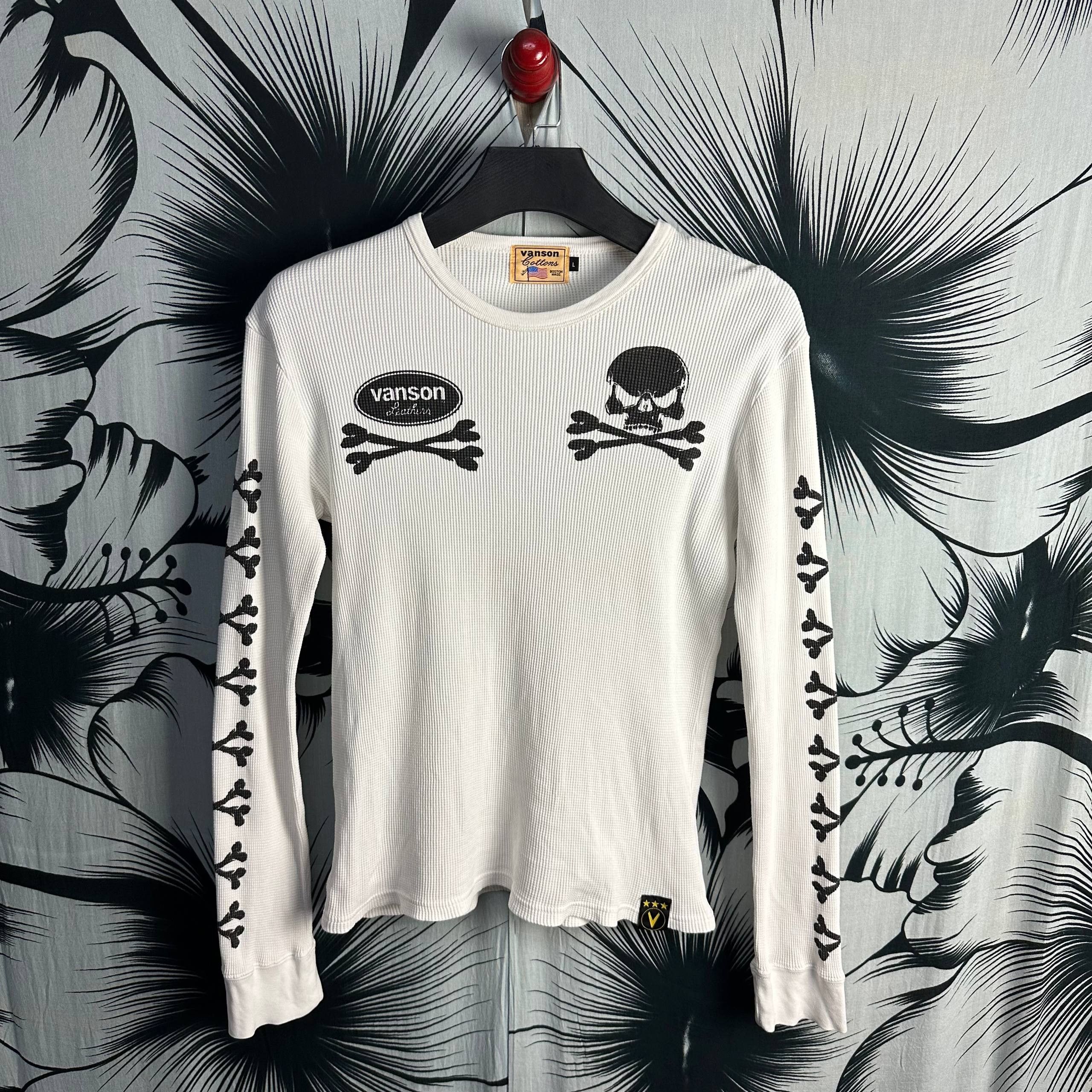 Vanson Leathers Authentic Vanson Leathers Bone Cross Skull Waffle Size US M / EU 48-50 / 2 - 1 Thumbnail