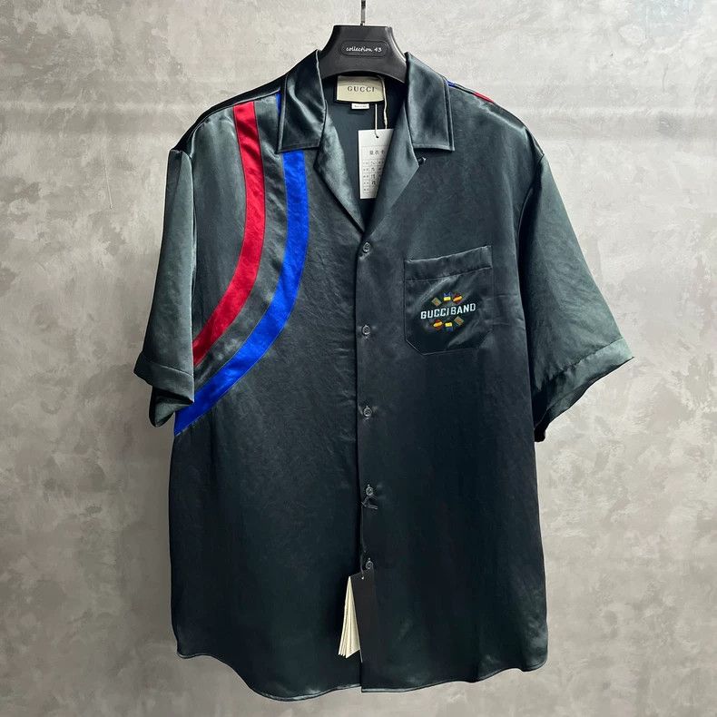Gucci Gucci Black color-blocked striped embroidery pattern logo s Size US L / EU 52-54 / 3 - 1 Thumbnail