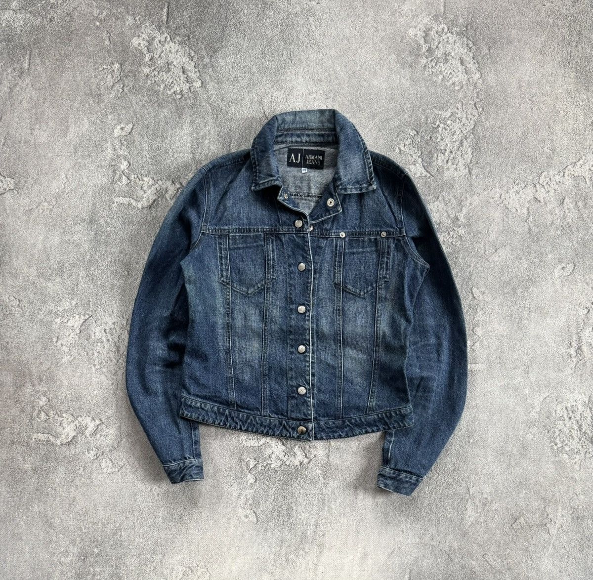 Armani Armani Jeans vintage retro denim indigo jacket track bomber Size S / US 4 / IT 40 - 1 Thumbnail
