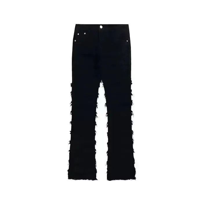 Japanese Brand Black Stacked Denim Jeans Size US 32 / EU 48 - 4 Thumbnail