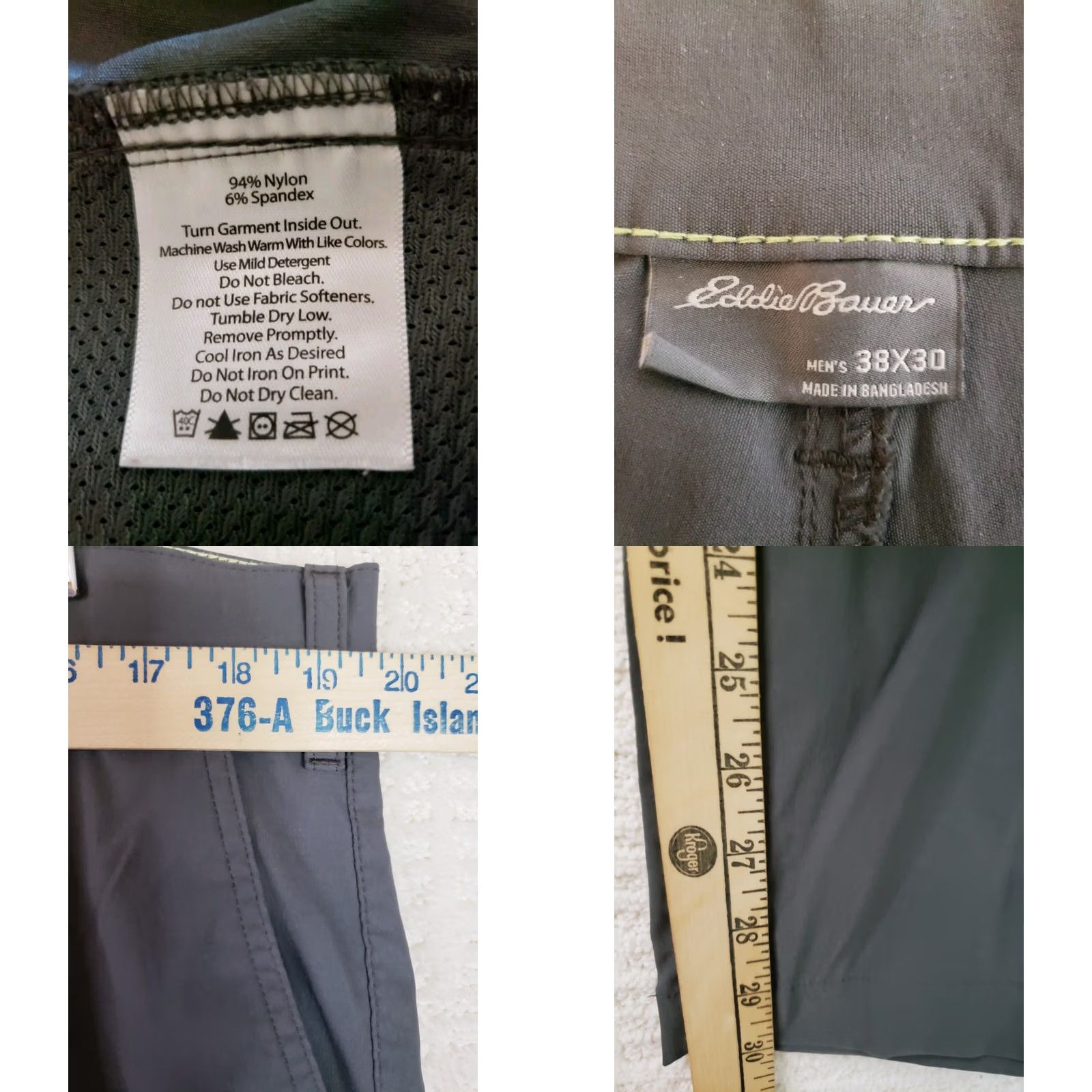 Eddie Bauer Eddie Bauer Mens 38x30 Gray Tech Chino Pants Straight Nylon Blend Gorpcore Hiking Size US 38 / EU 54 - 9 Thumbnail