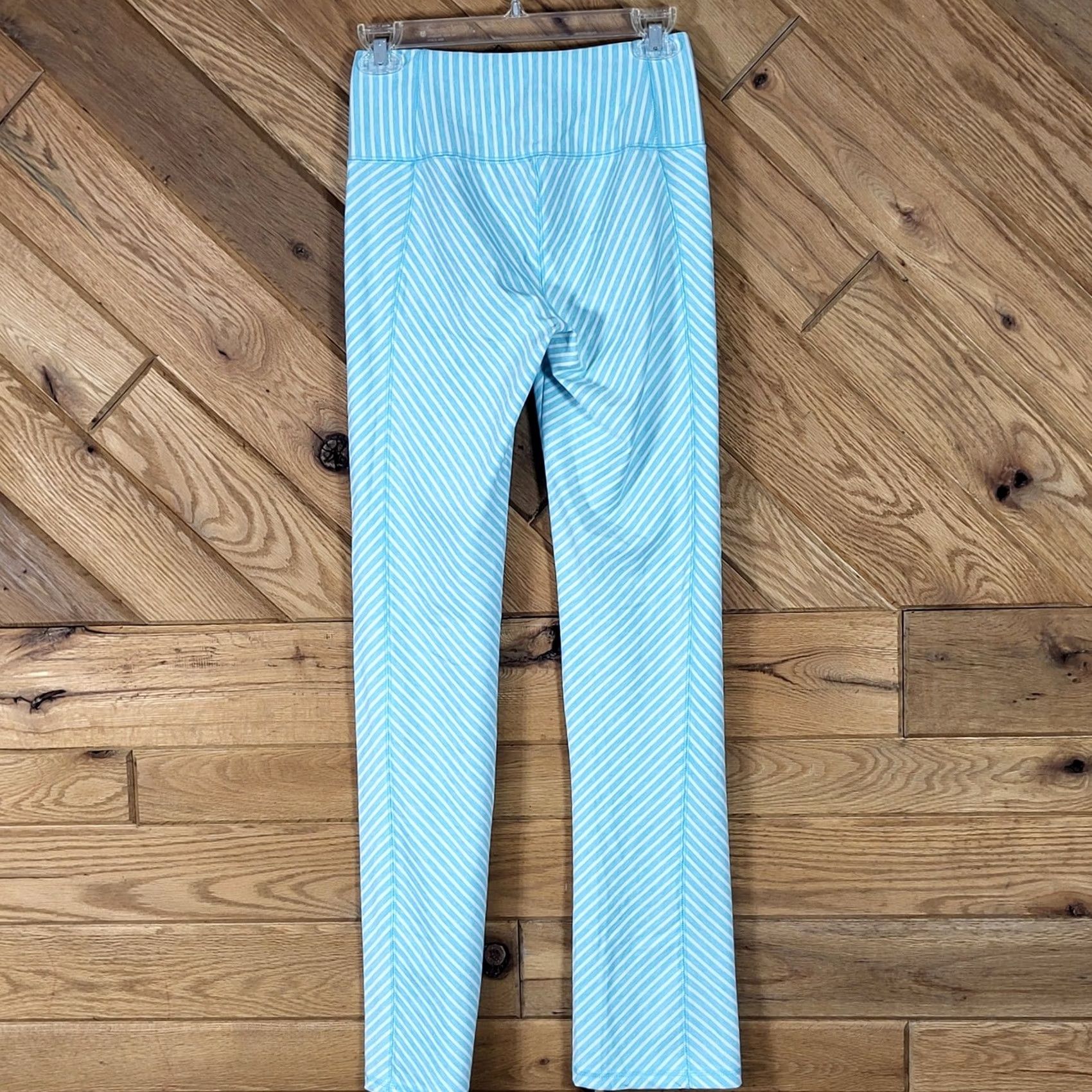 Vintage MTA Sport Yoga Pants Womens S Blue Striped Bootcut Athletic Stretch Size 26" / US 2 / IT 38 - 3 Thumbnail