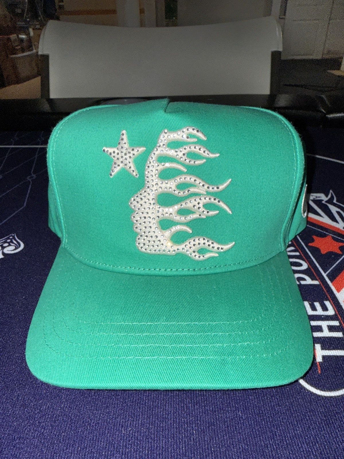 HELLSTAR Hellstar OG Logo Rhinestones Snapback “Green” Size ONE SIZE - 1 Thumbnail