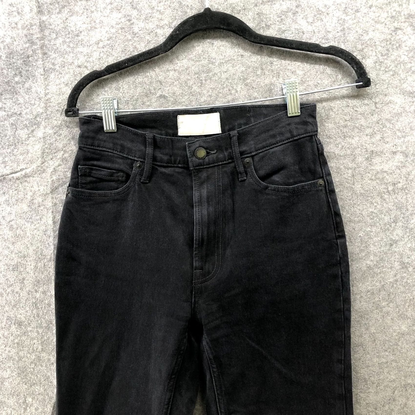 Everlane VINTAGE? No. Everlane Original Cheeky Jean Womens 24 Crop Black Organic Cotton High Rise Denim 5-Pocket Regular Womens Jeans 24 Black Cropped Slim? Size 42" / US 20 - 3 Thumbnail