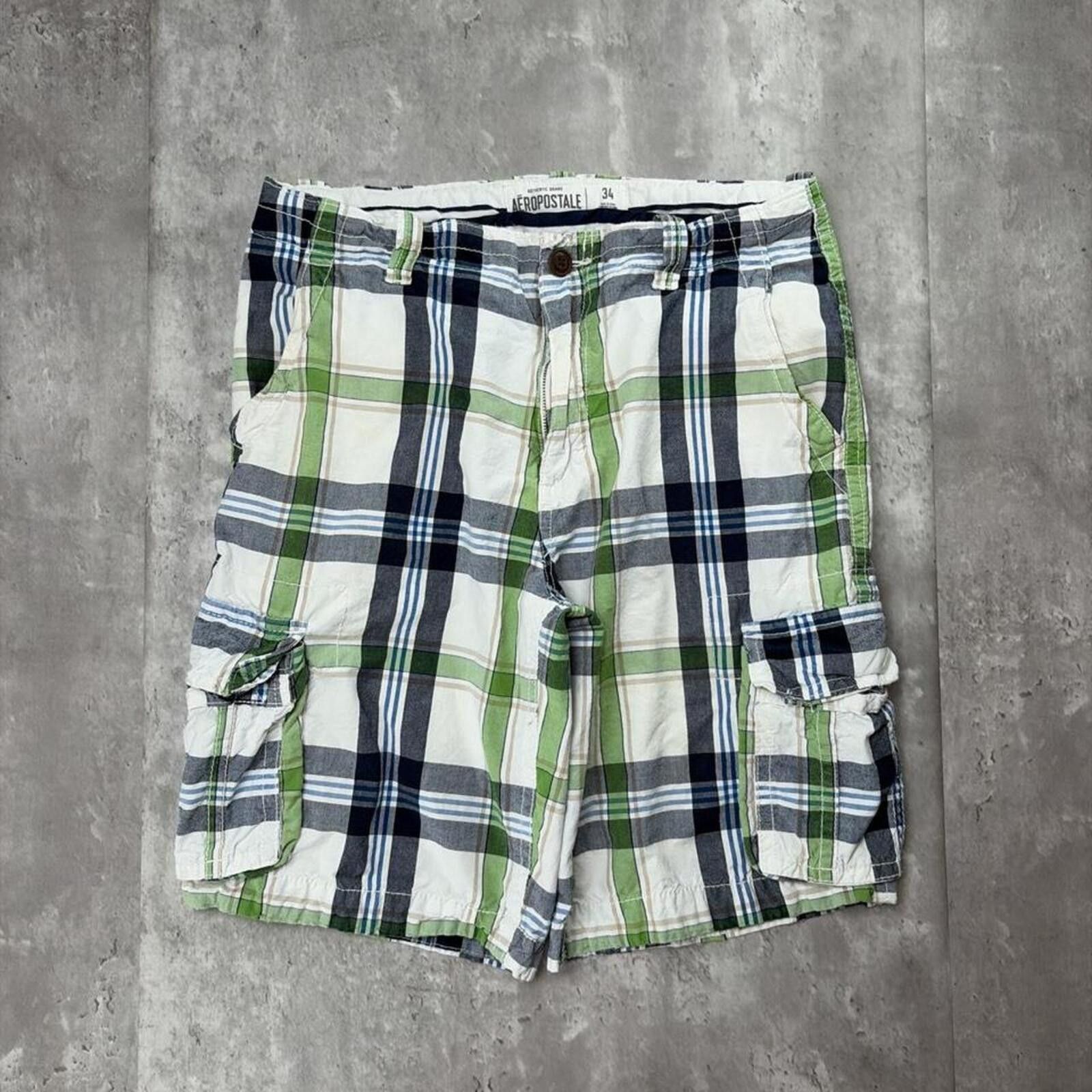Aeropostale Y2K Aeropostale Grunge Baggy Plaid Skater Surf Cargo Shorts Size US 34 / EU 50 - 2 Thumbnail